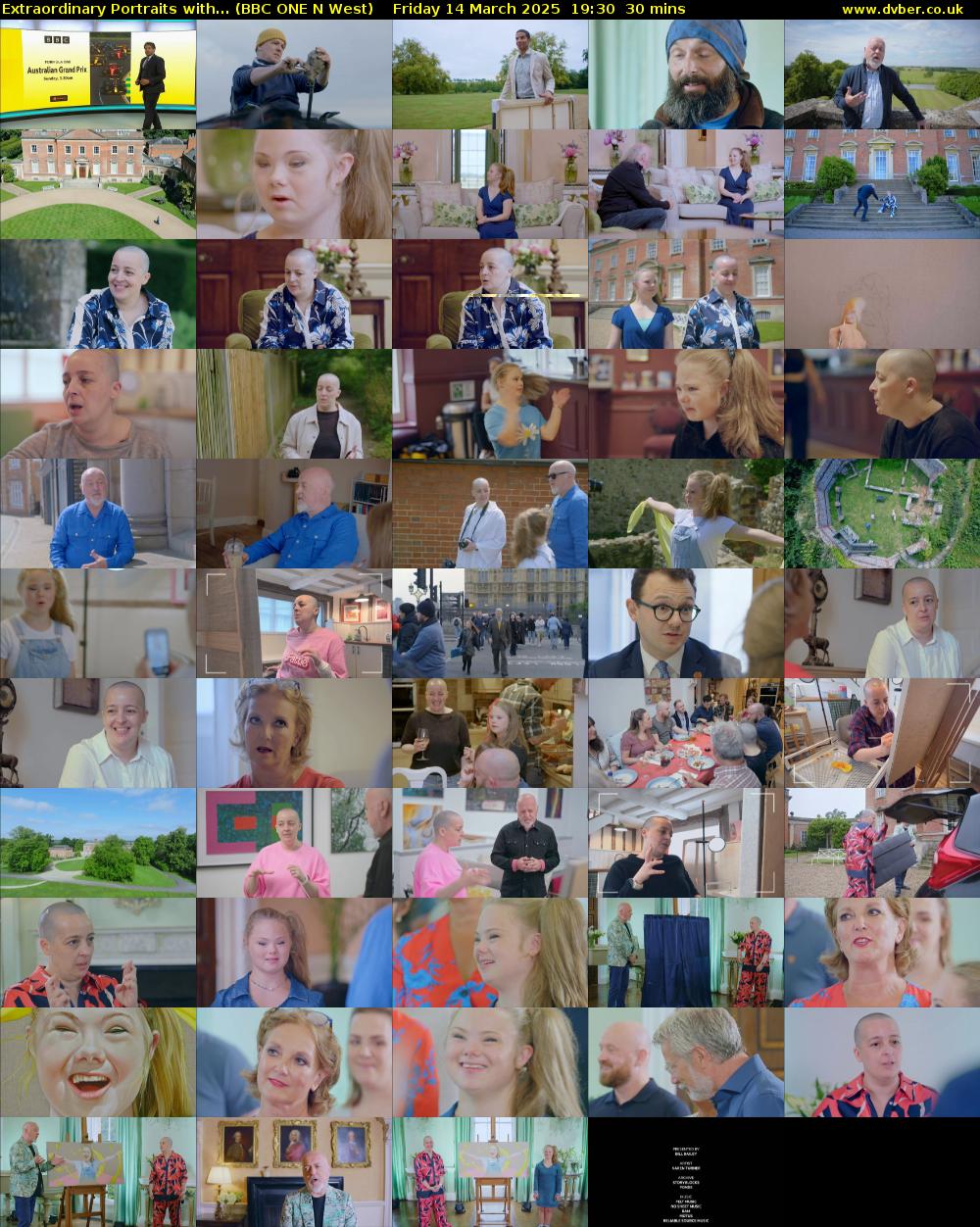 Extraordinary Portraits with... (BBC ONE N West) Friday 14 March 2025 19:30 - 20:00
