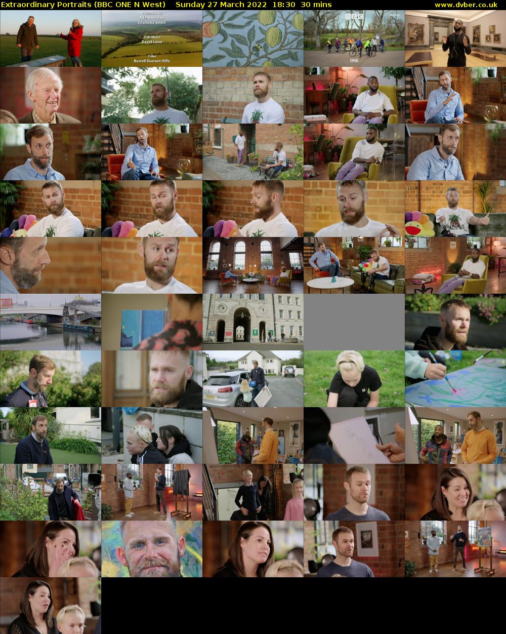 Extraordinary Portraits (BBC ONE N West) Sunday 27 March 2022 18:30 - 19:00