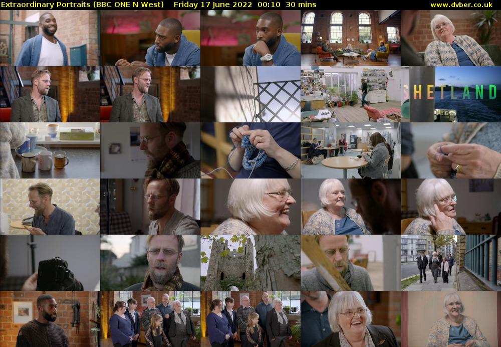 Extraordinary Portraits (BBC ONE N West) Friday 17 June 2022 00:10 - 00:40