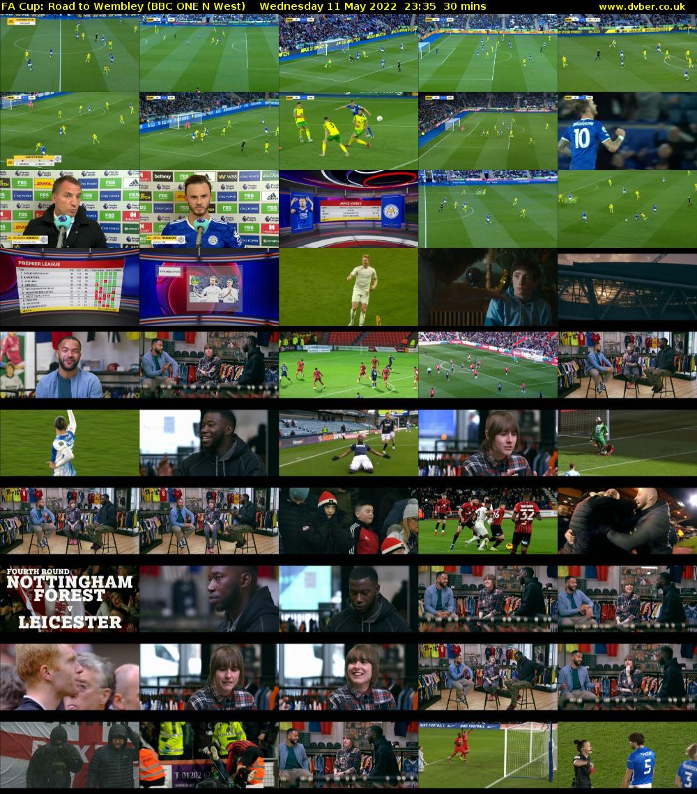 FA Cup: Road to Wembley (BBC ONE N West) Wednesday 11 May 2022 23:35 - 00:05