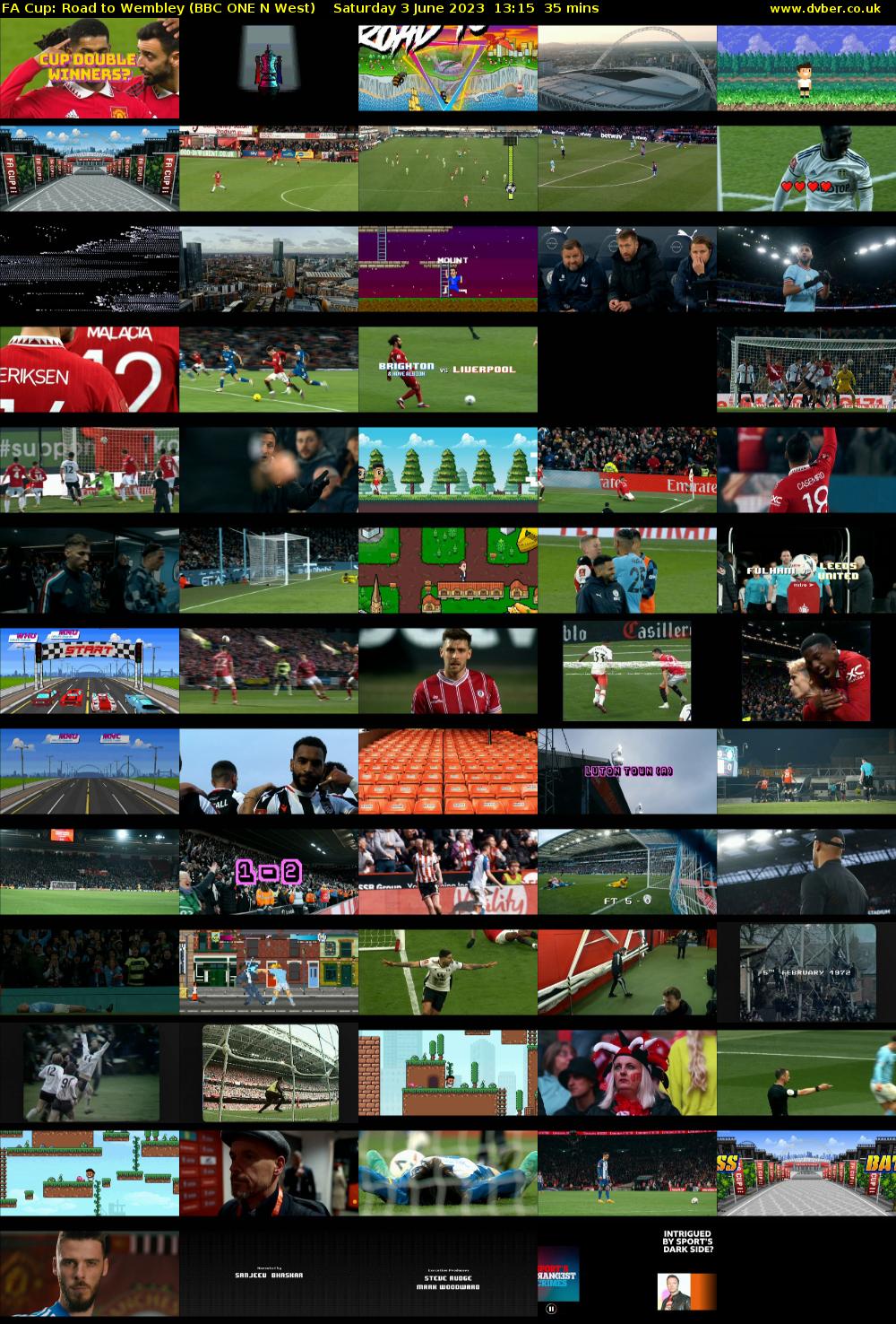 FA Cup: Road to Wembley (BBC ONE N West) Saturday 3 June 2023 13:15 - 13:50