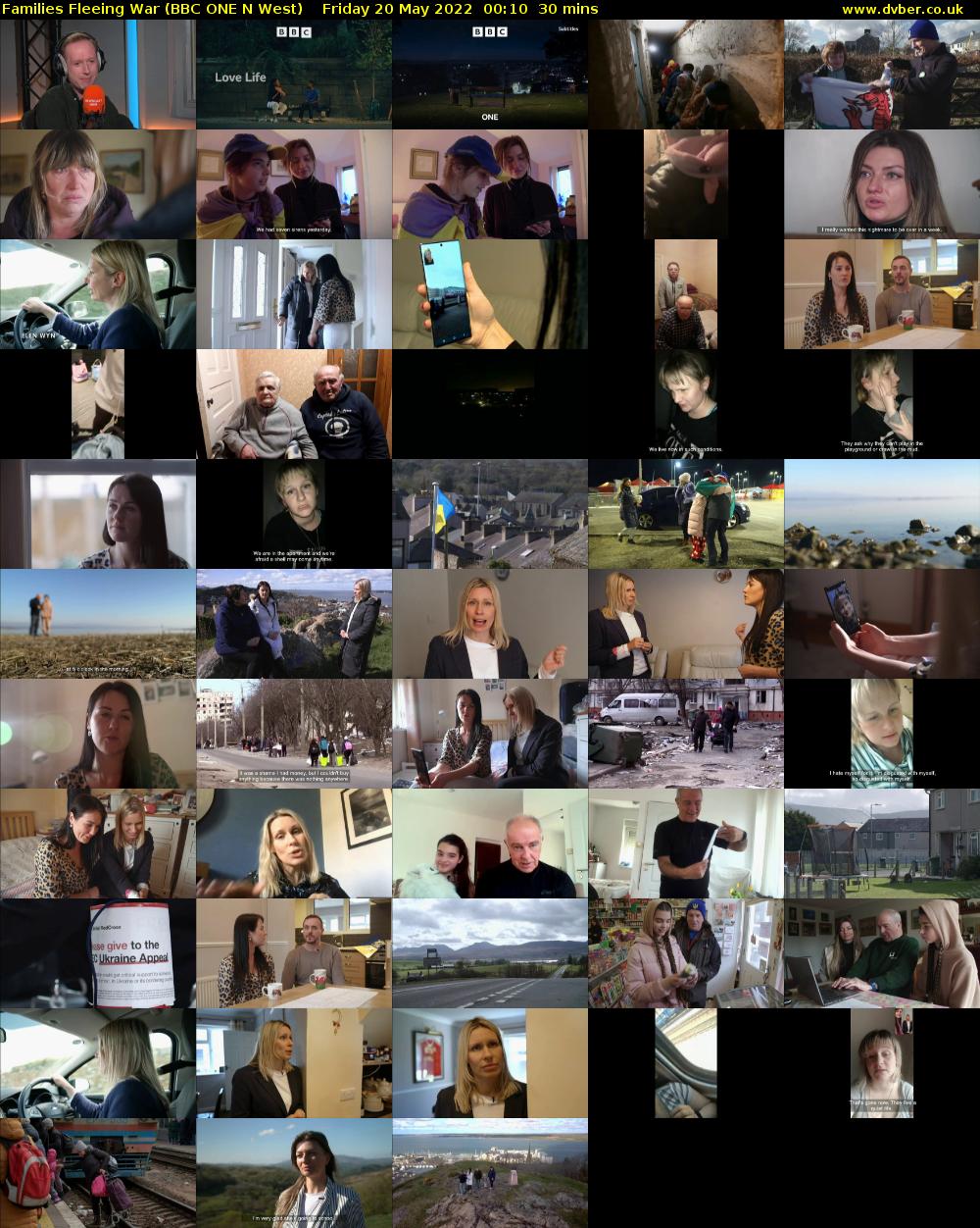 Families Fleeing War (BBC ONE N West) Friday 20 May 2022 00:10 - 00:40