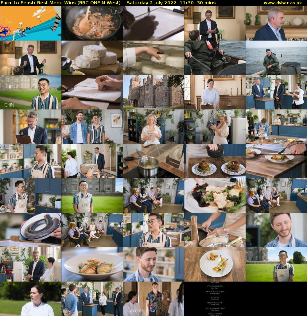 Farm to Feast: Best Menu Wins (BBC ONE N West) Saturday 2 July 2022 11:30 - 12:00