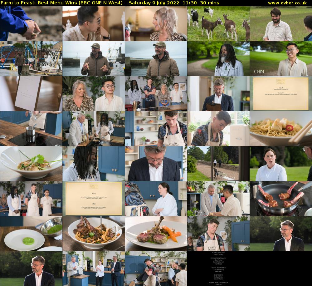 Farm to Feast: Best Menu Wins (BBC ONE N West) Saturday 9 July 2022 11:30 - 12:00
