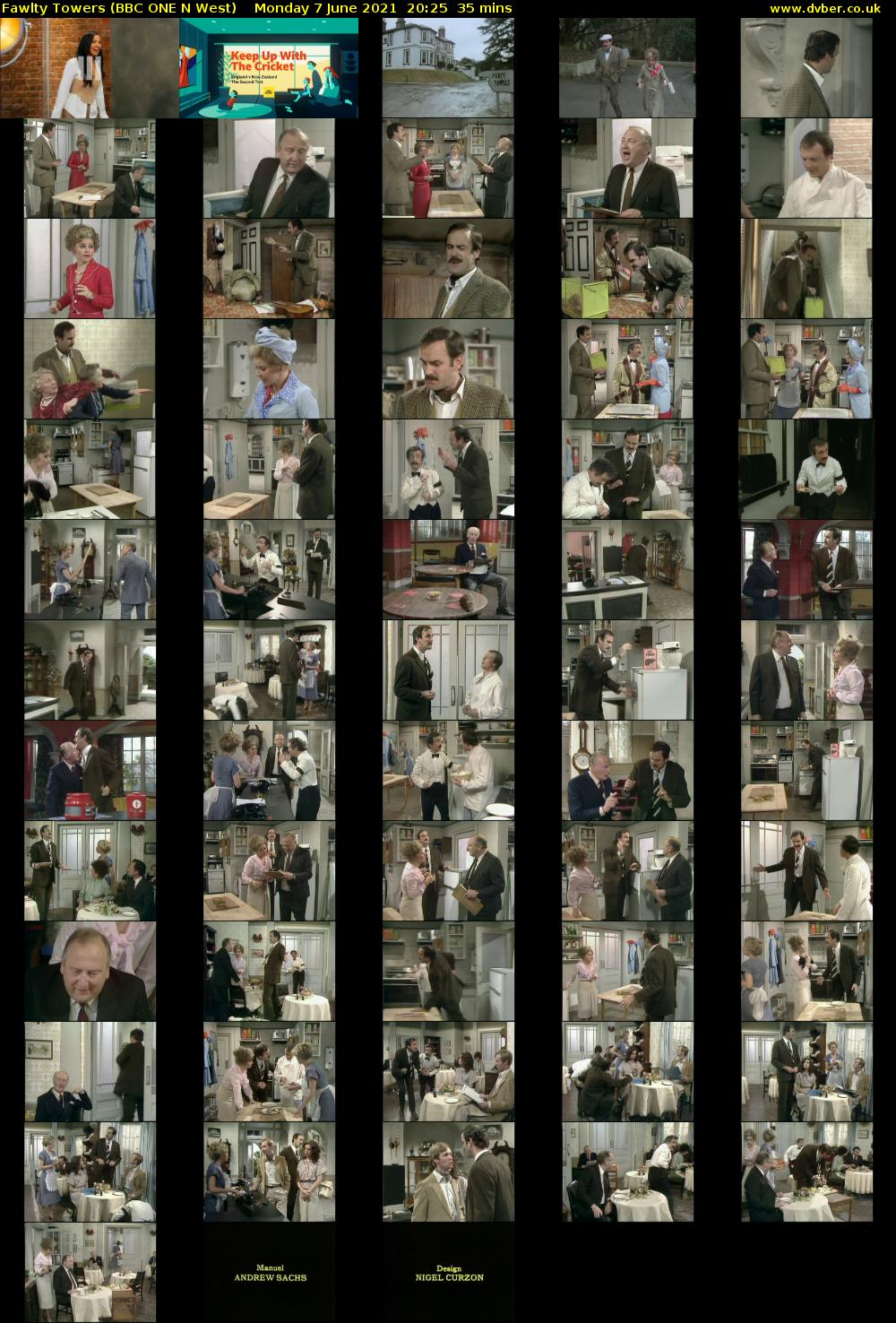 Fawlty Towers (BBC ONE N West) Monday 7 June 2021 20:25 - 21:00