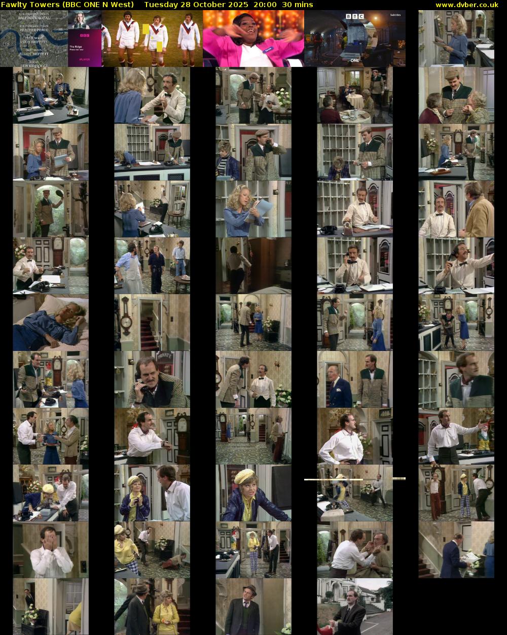 Fawlty Towers (BBC ONE N West) Tuesday 28 October 2025 20:00 - 20:30