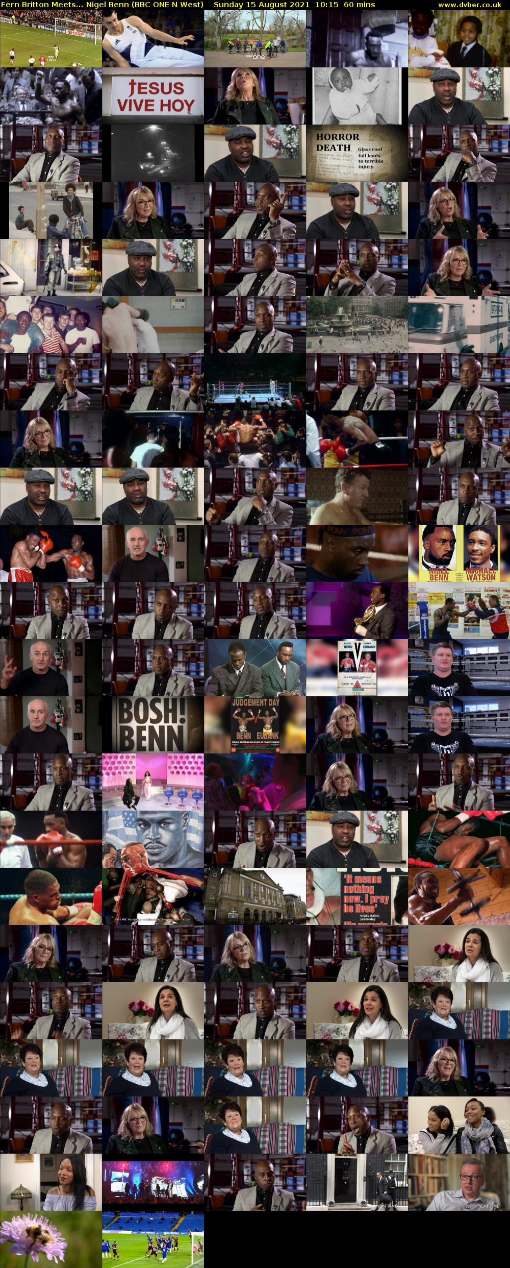 Fern Britton Meets... Nigel Benn (BBC ONE N West) Sunday 15 August 2021 10:15 - 11:15