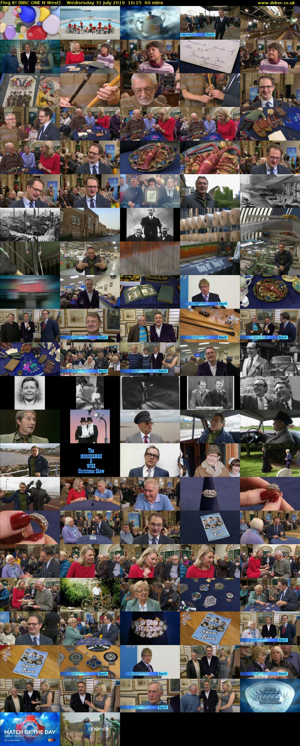 Flog It! (BBC ONE N West) Wednesday 31 July 2019 16:15 - 17:15