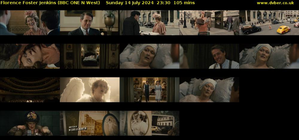 Florence Foster Jenkins (BBC ONE N West) Sunday 14 July 2024 23:30 - 01:15