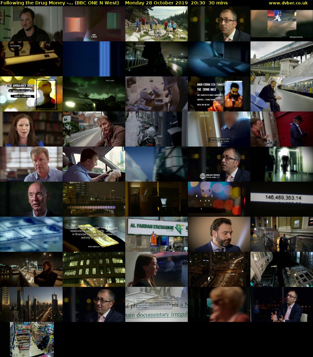 Following the Drug Money -... (BBC ONE N West) Monday 28 October 2019 20:30 - 21:00