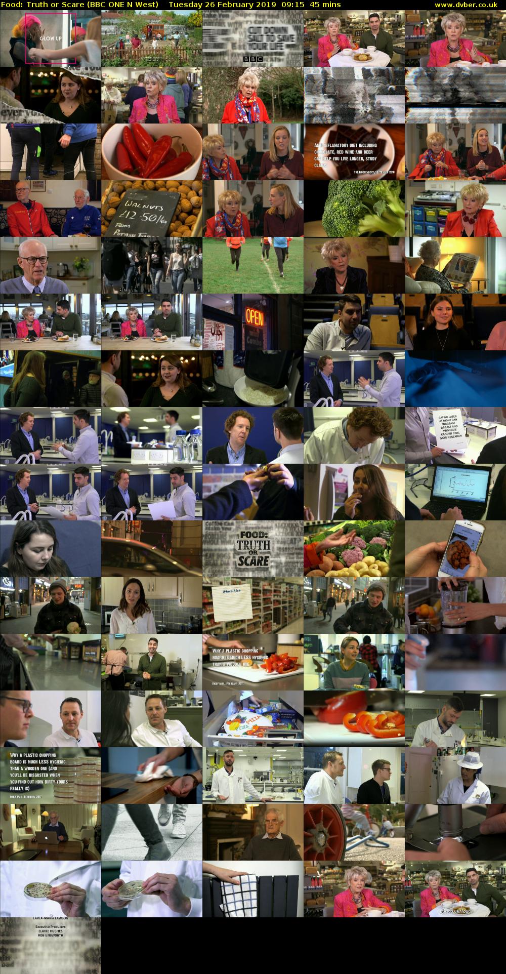 Food: Truth or Scare (BBC ONE N West) Tuesday 26 February 2019 09:15 - 10:00