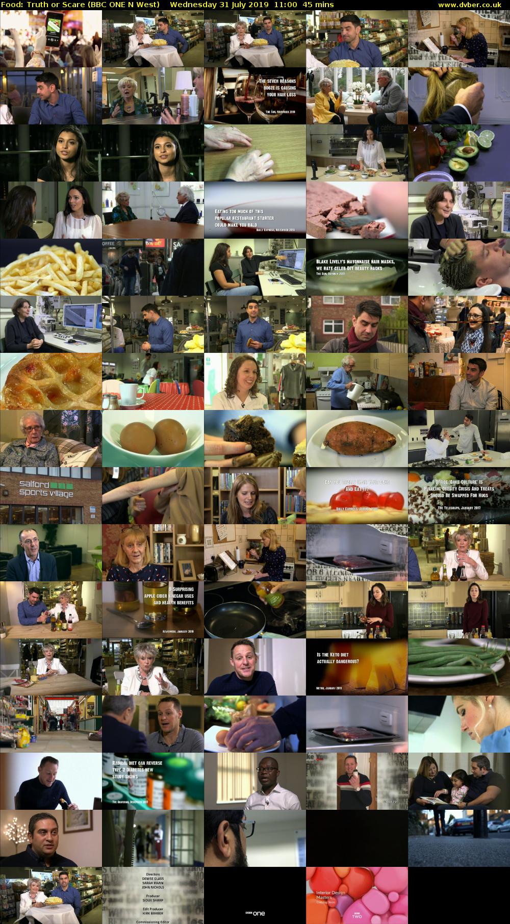 Food: Truth or Scare (BBC ONE N West) Wednesday 31 July 2019 11:00 - 11:45