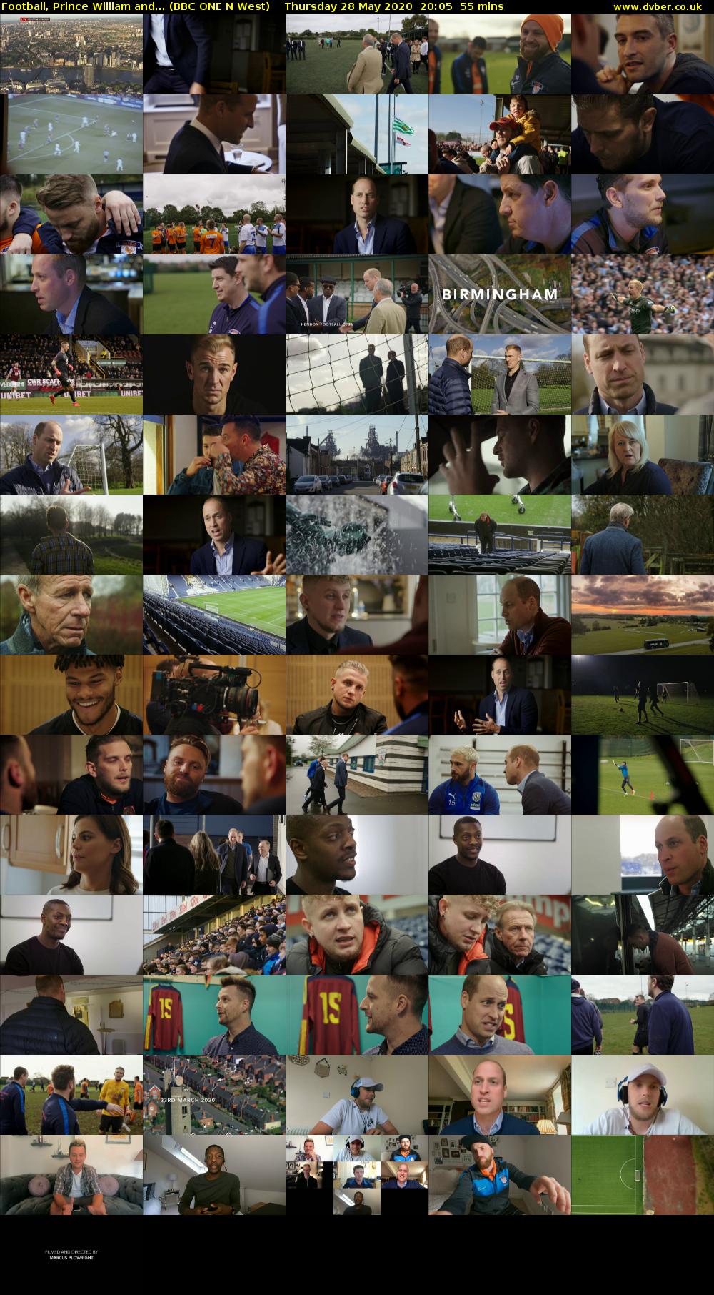 Football, Prince William and... (BBC ONE N West) Thursday 28 May 2020 20:05 - 21:00