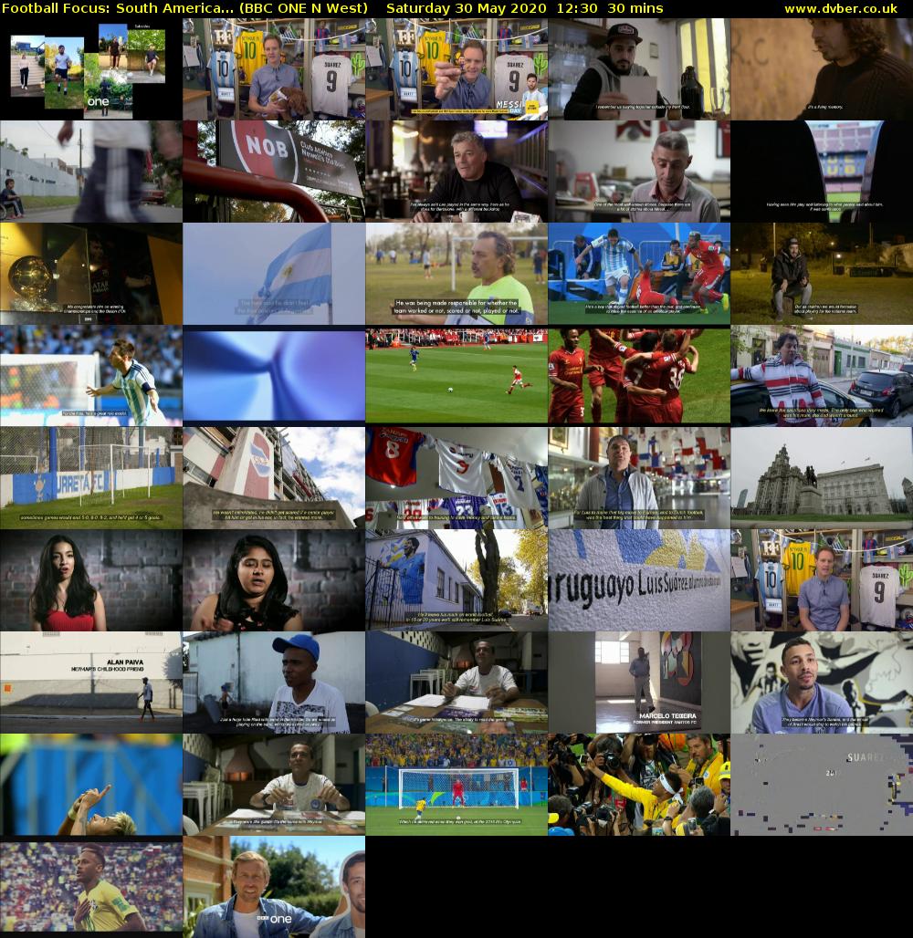 Football Focus: South America... (BBC ONE N West) Saturday 30 May 2020 12:30 - 13:00