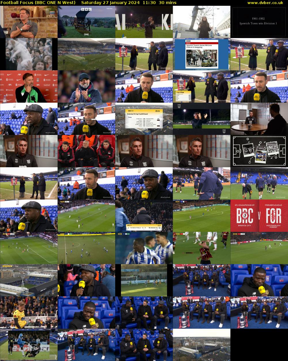Football Focus (BBC ONE N West) Saturday 27 January 2024 11:30 - 12:00