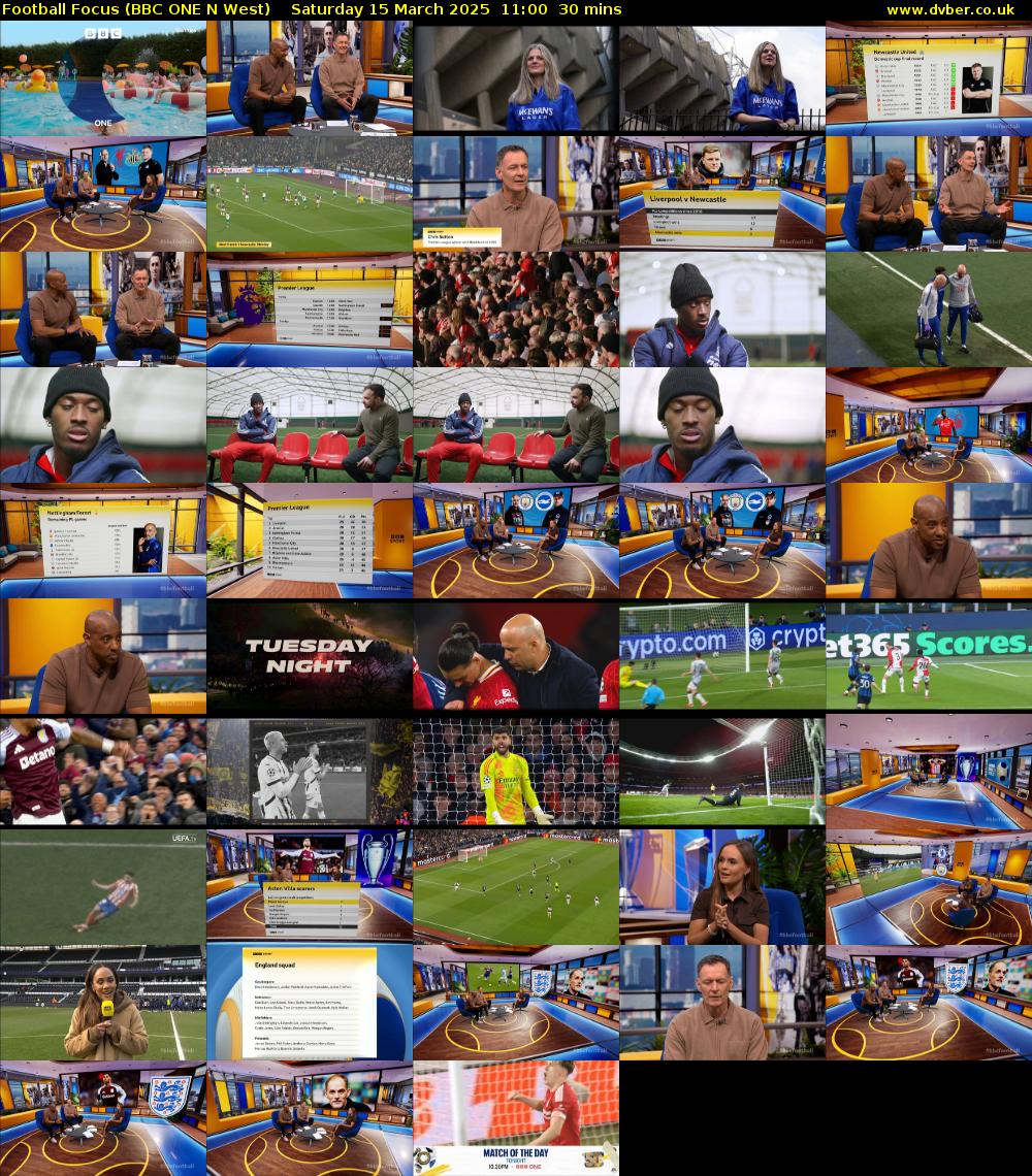 Football Focus (BBC ONE N West) Saturday 15 March 2025 11:00 - 11:30