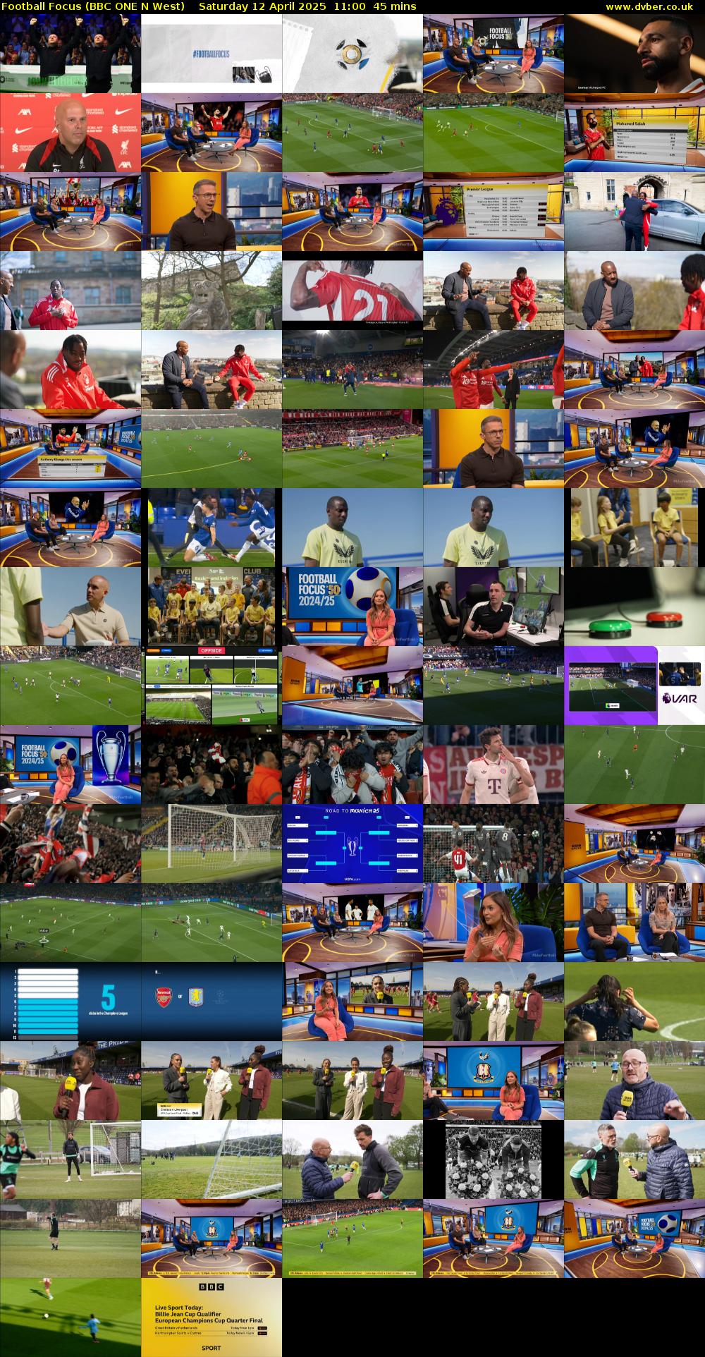 Football Focus (BBC ONE N West) Saturday 12 April 2025 11:00 - 11:45