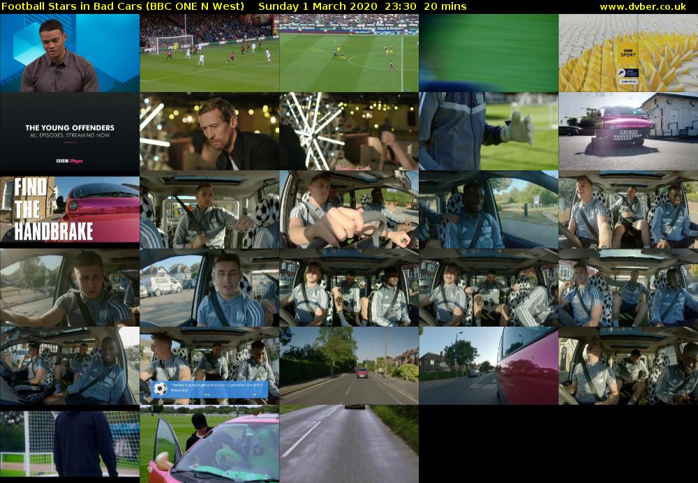 Football Stars in Bad Cars (BBC ONE N West) Sunday 1 March 2020 23:30 - 23:50