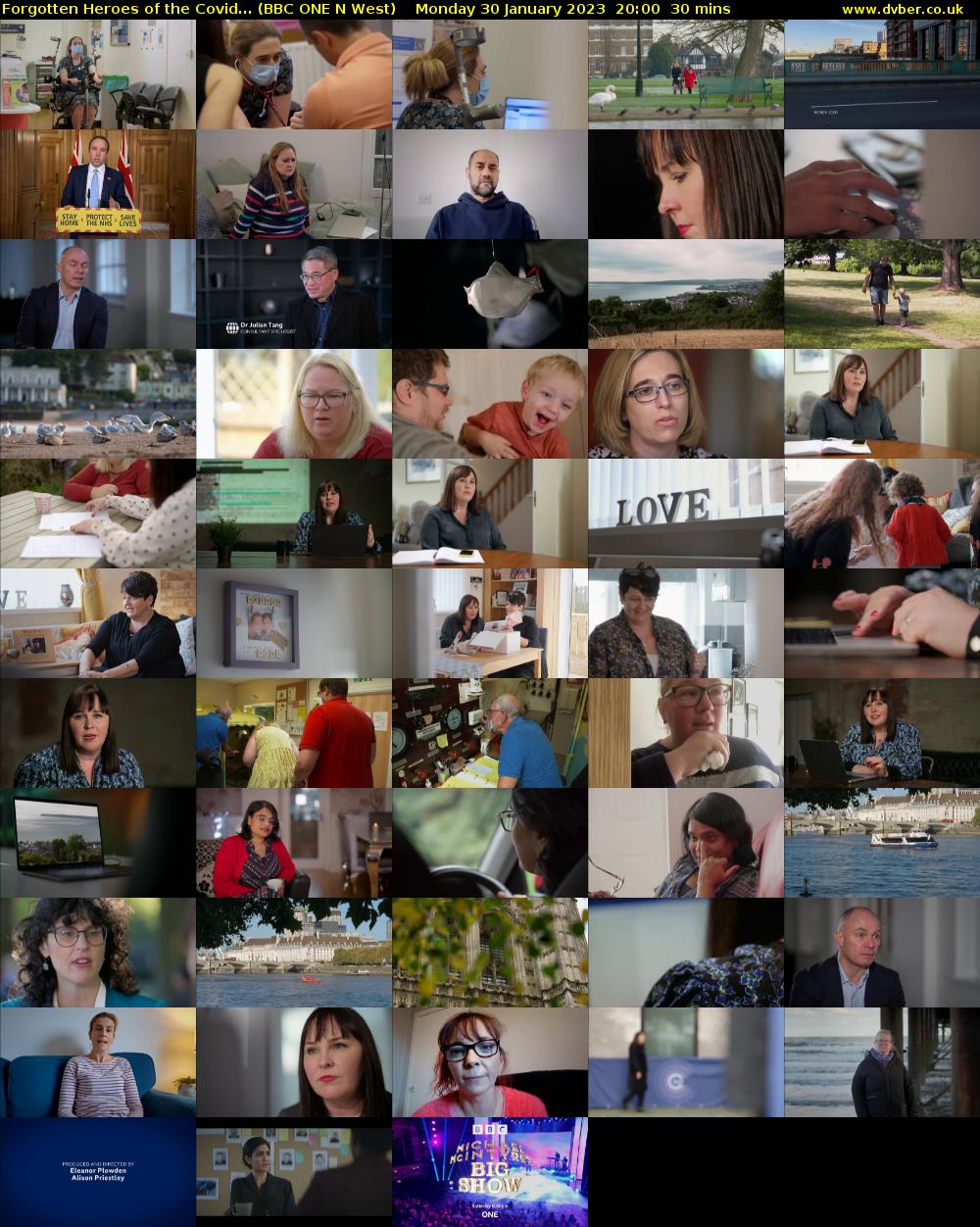 Forgotten Heroes of the Covid... (BBC ONE N West) Monday 30 January 2023 20:00 - 20:30