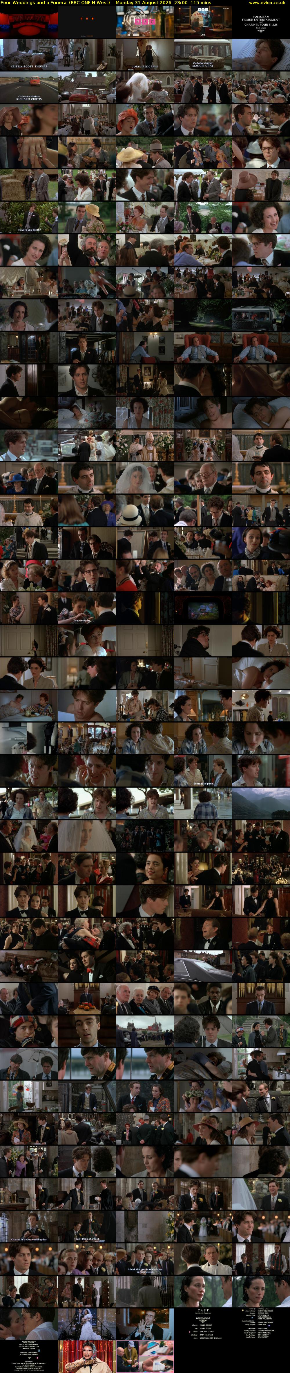 Four Weddings and a Funeral (BBC ONE N West) Monday 31 August 2026 23:00 - 00:55