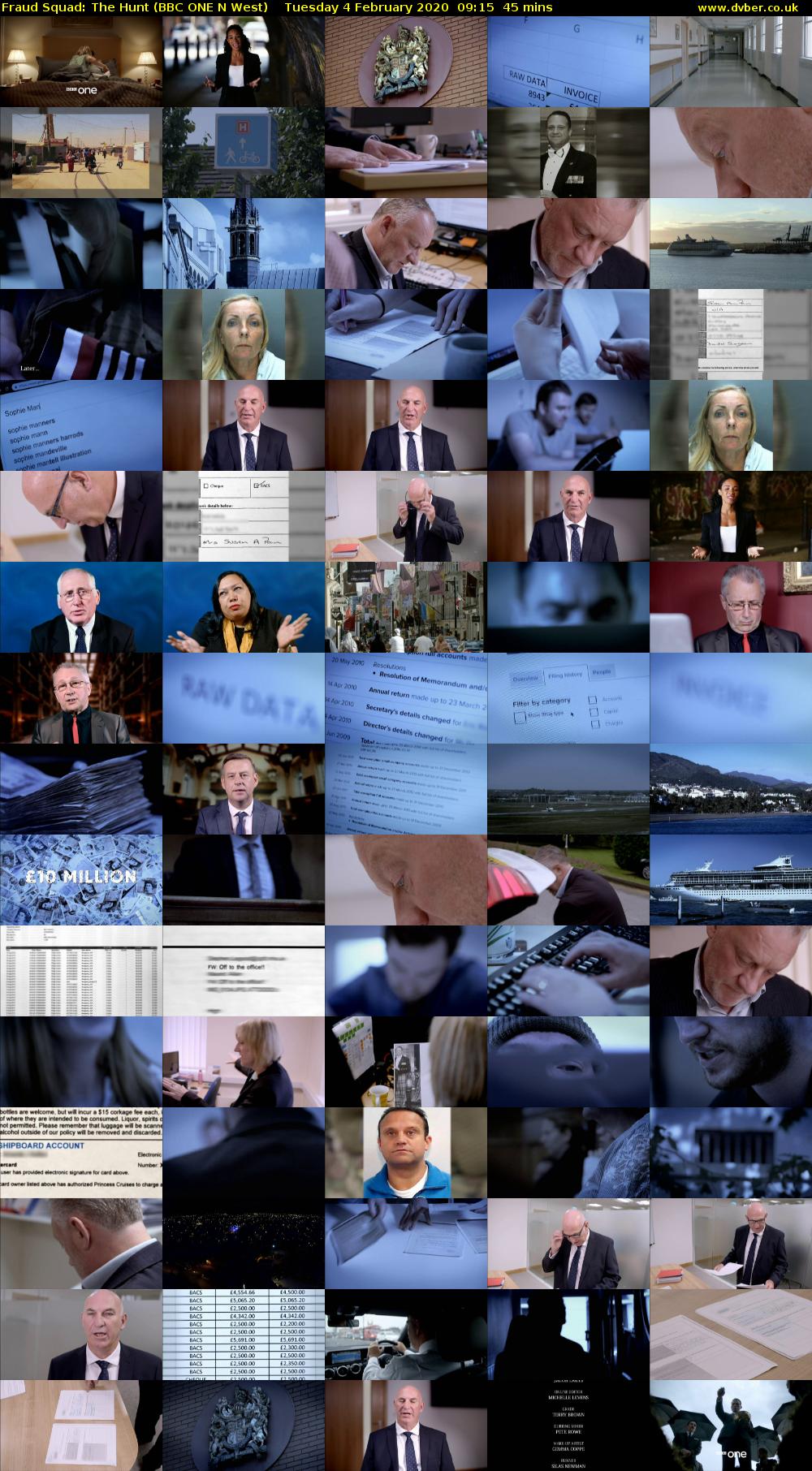 Fraud Squad: The Hunt (BBC ONE N West) Tuesday 4 February 2020 09:15 - 10:00