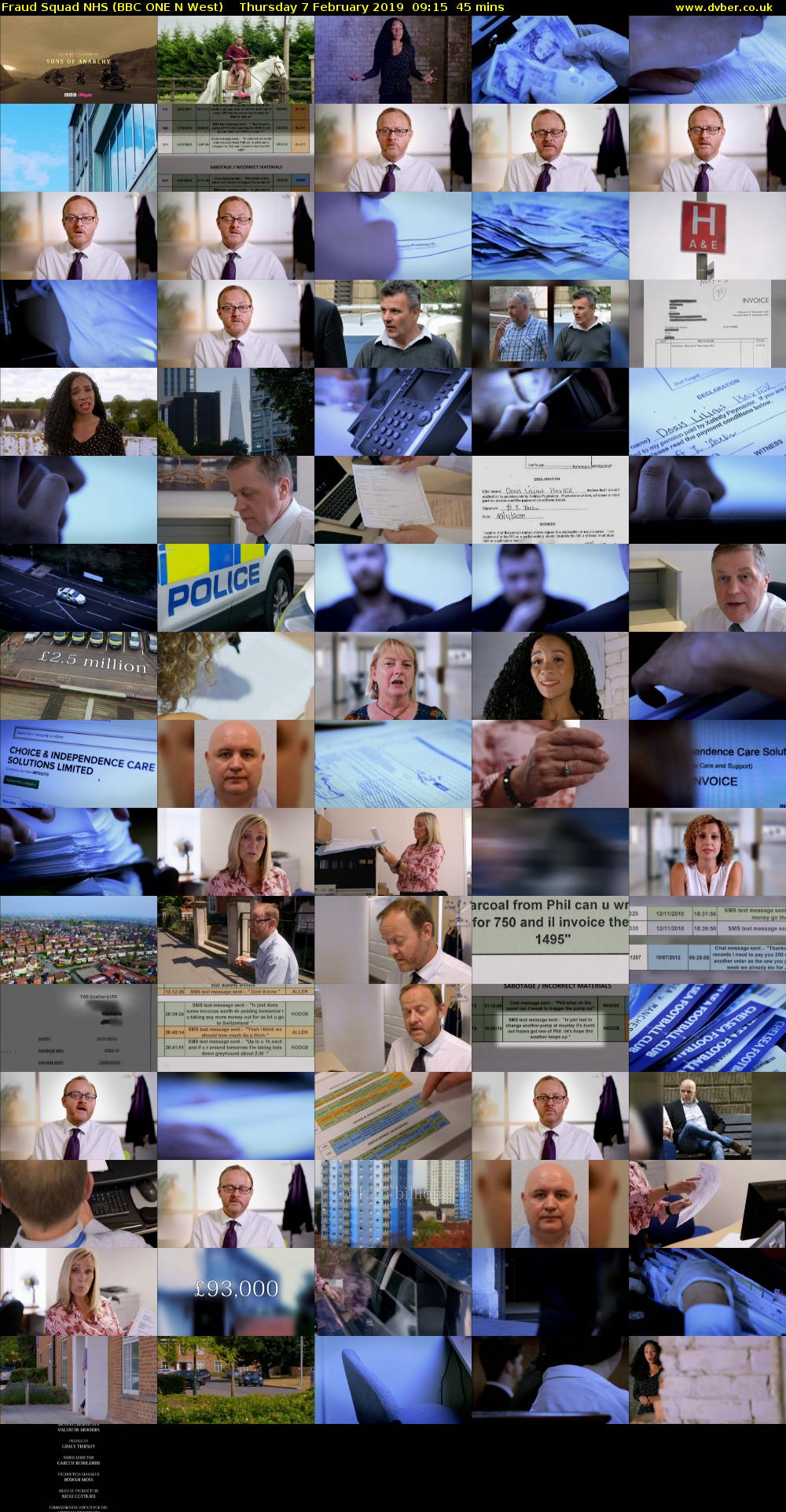 Fraud Squad NHS (BBC ONE N West) Thursday 7 February 2019 09:15 - 10:00