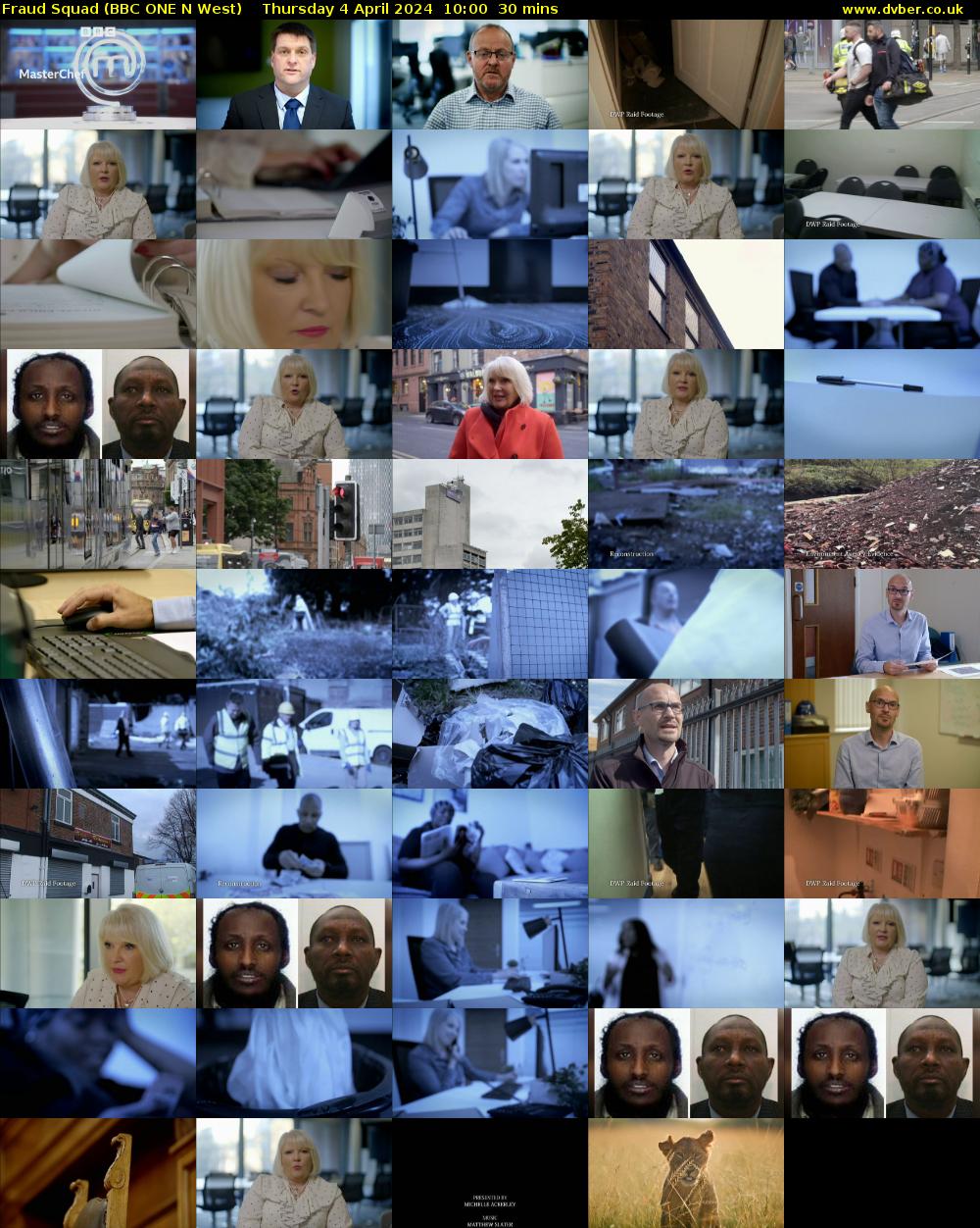 Fraud Squad (BBC ONE N West) Thursday 4 April 2024 10:00 - 10:30