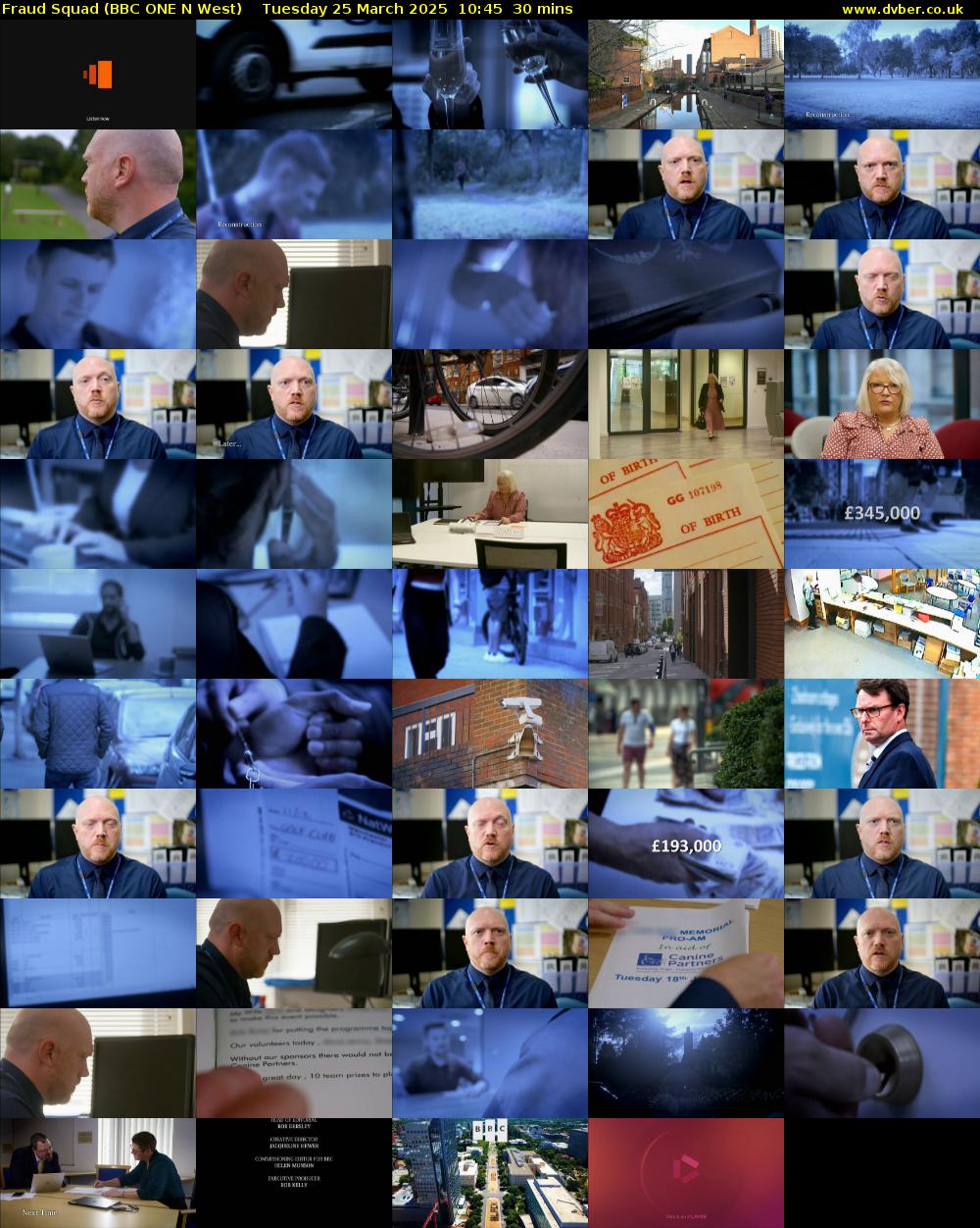 Fraud Squad (BBC ONE N West) Tuesday 25 March 2025 10:45 - 11:15