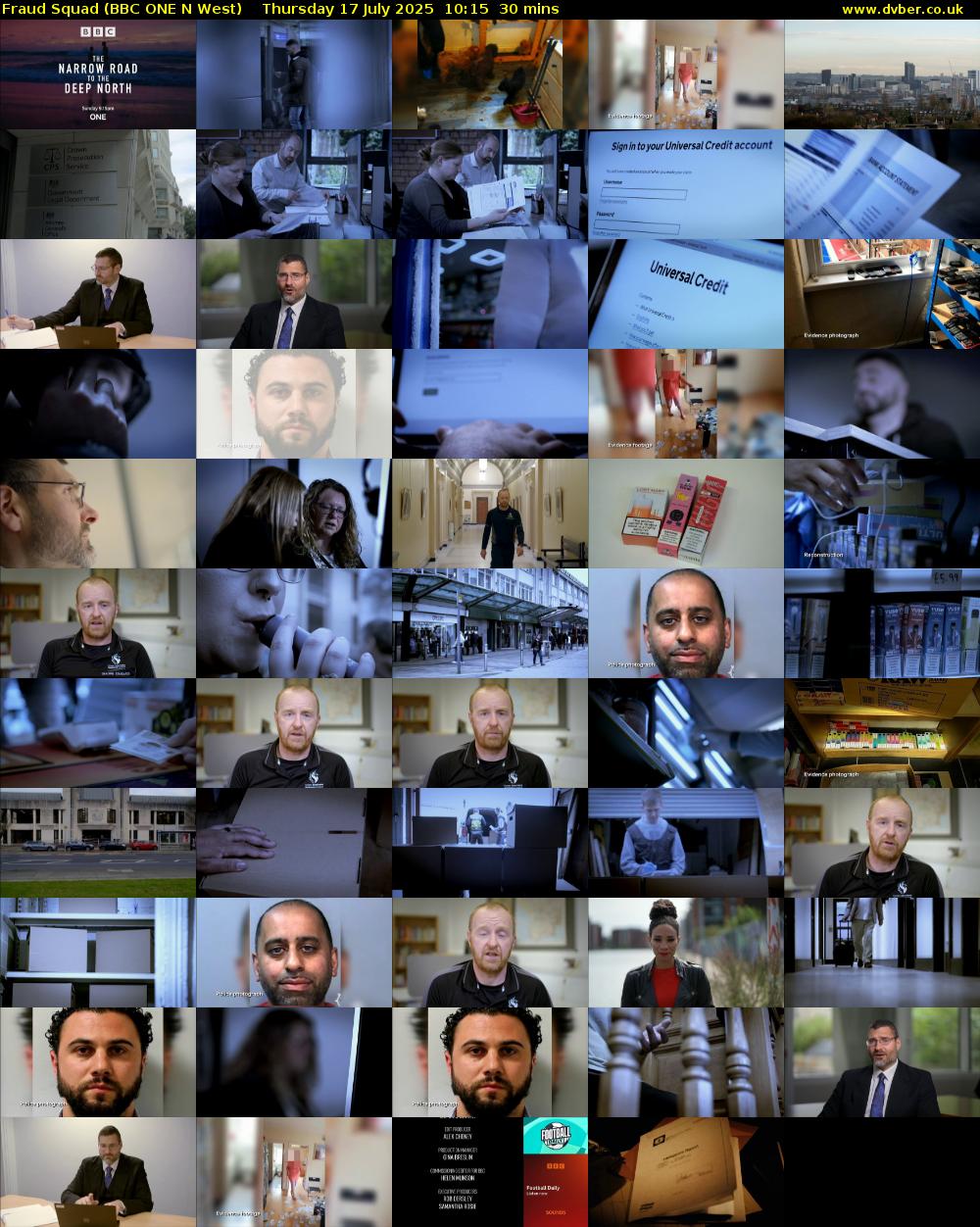 Fraud Squad (BBC ONE N West) Thursday 17 July 2025 10:15 - 10:45