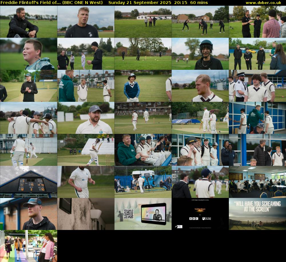 Freddie Flintoff's Field of... (BBC ONE N West) Sunday 21 September 2025 20:15 - 21:15