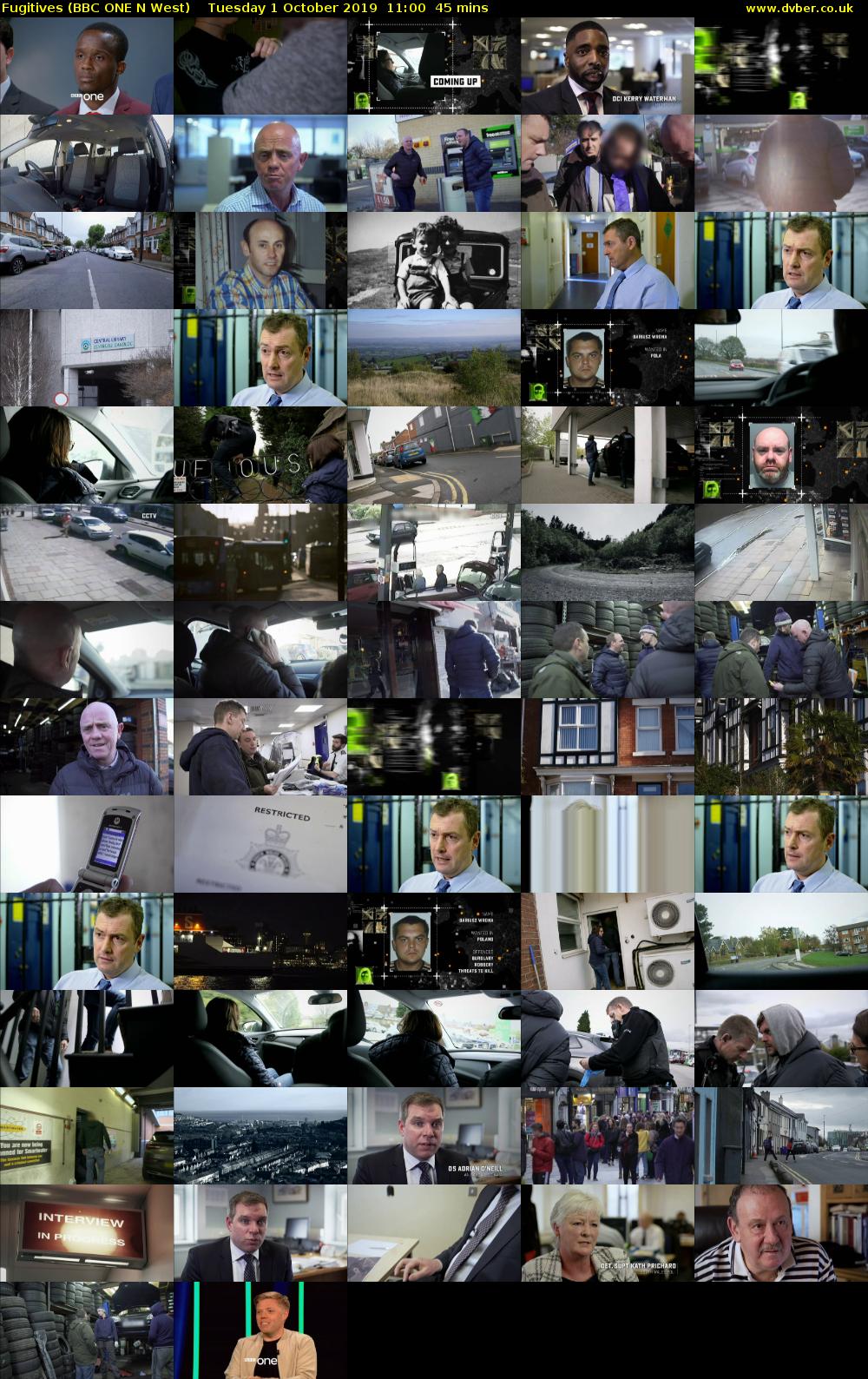 Fugitives (BBC ONE N West) Tuesday 1 October 2019 11:00 - 11:45