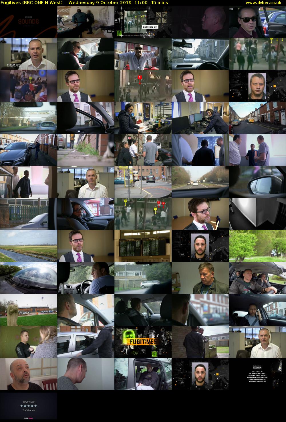 Fugitives (BBC ONE N West) Wednesday 9 October 2019 11:00 - 11:45