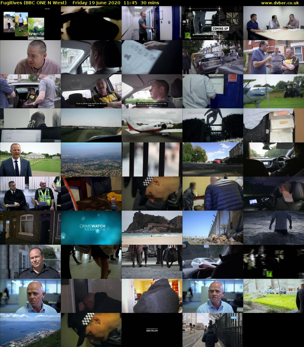 Fugitives (BBC ONE N West) Friday 19 June 2020 11:45 - 12:15