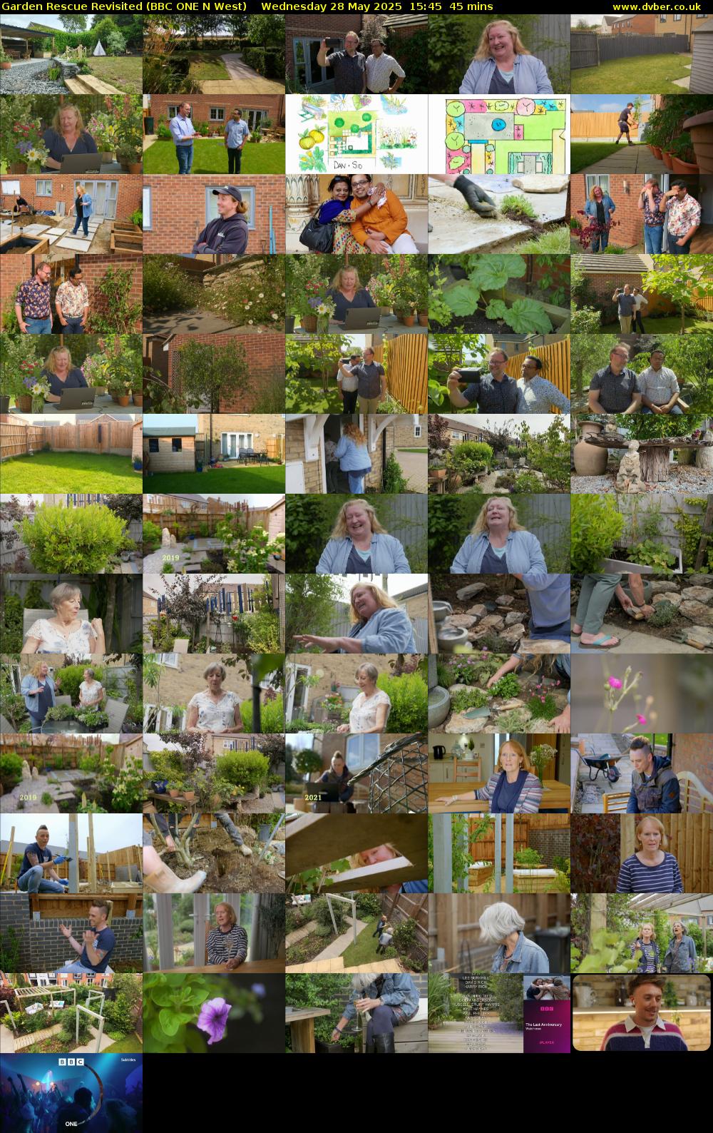 Garden Rescue Revisited (BBC ONE N West) Wednesday 28 May 2025 15:45 - 16:30