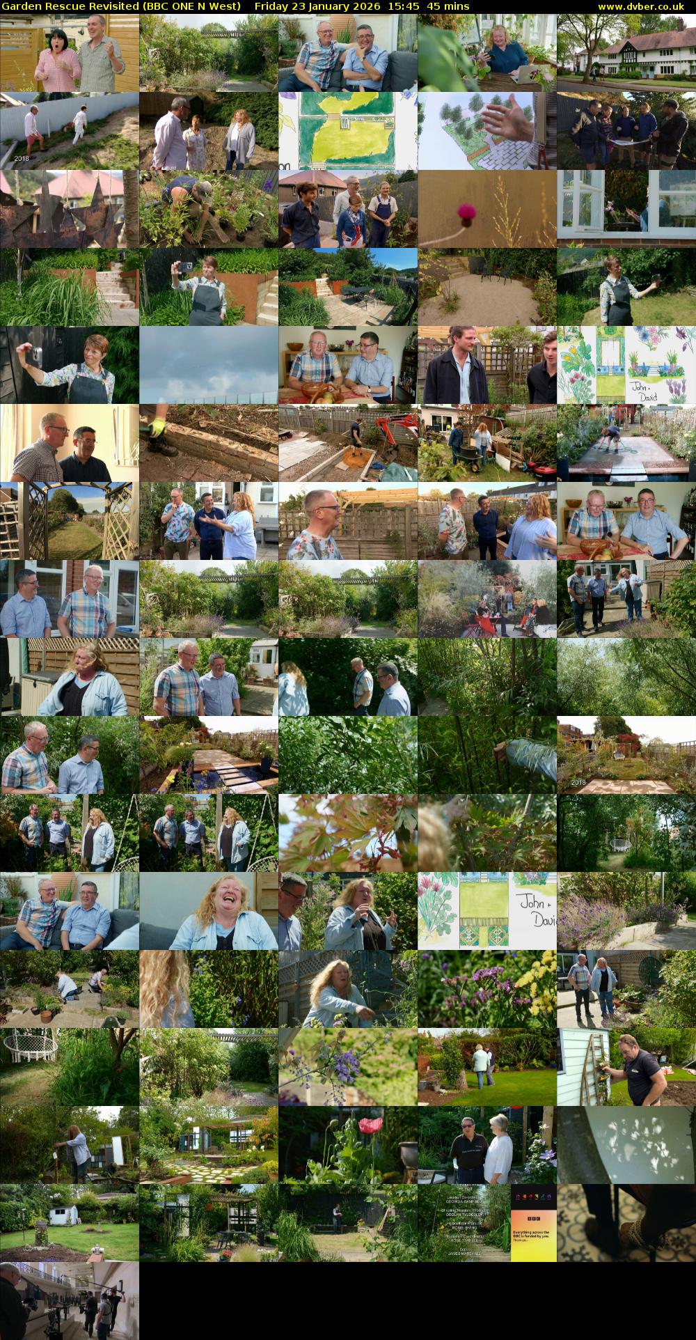 Garden Rescue Revisited (BBC ONE N West) Friday 23 January 2026 15:45 - 16:30