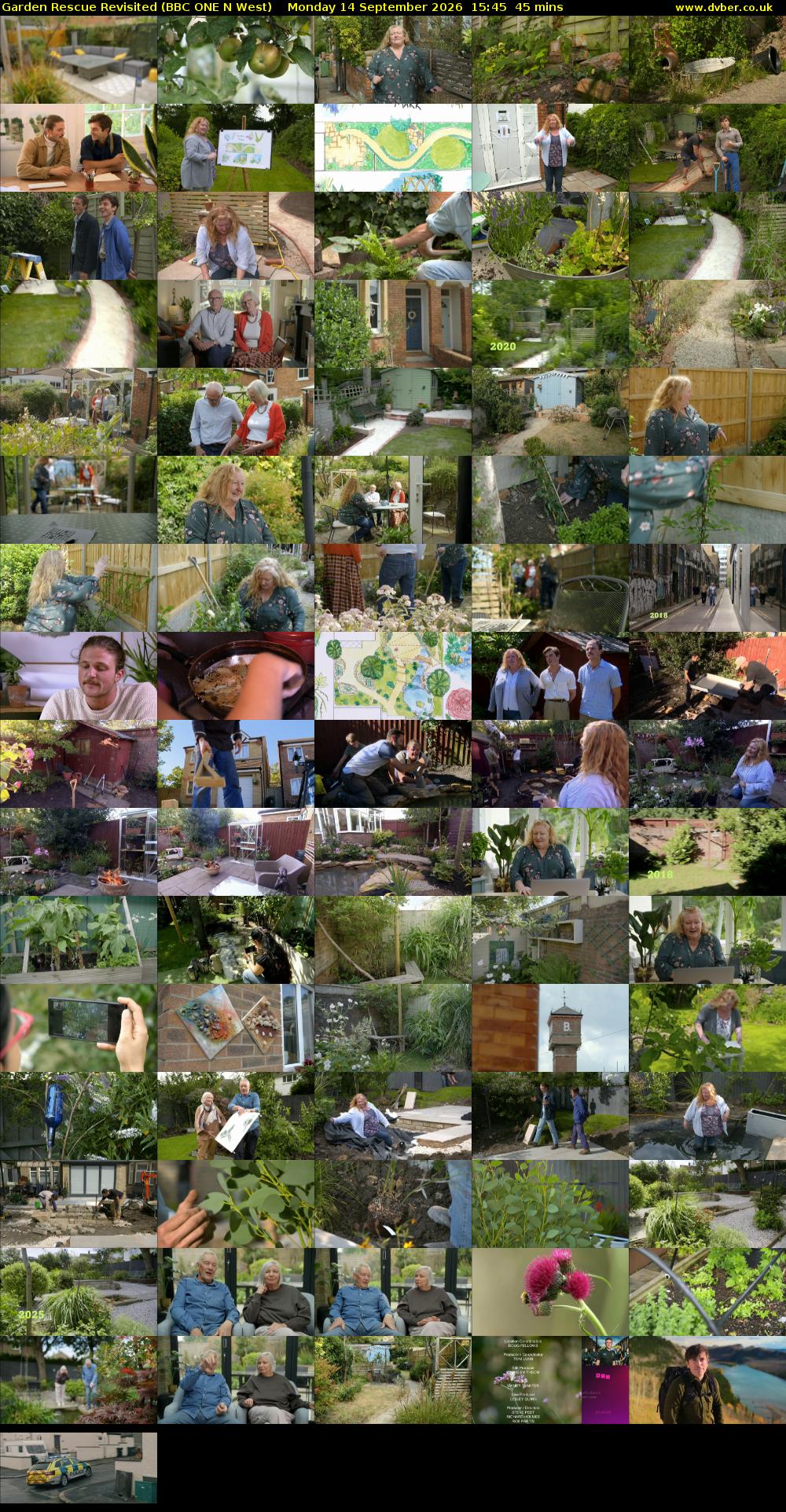 Garden Rescue Revisited (BBC ONE N West) Monday 14 September 2026 15:45 - 16:30