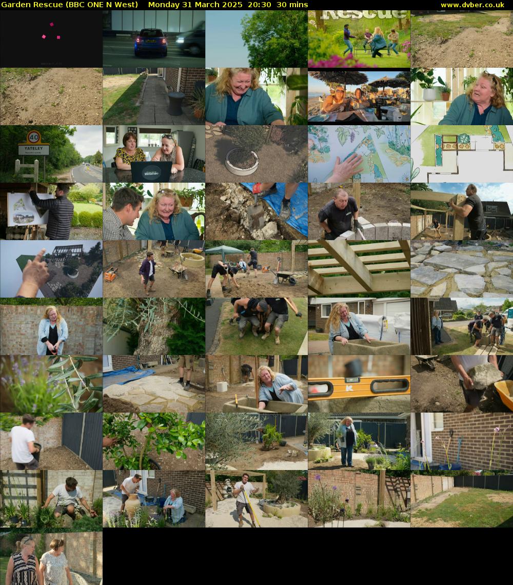 Garden Rescue (BBC ONE N West) Monday 31 March 2025 20:30 - 21:00