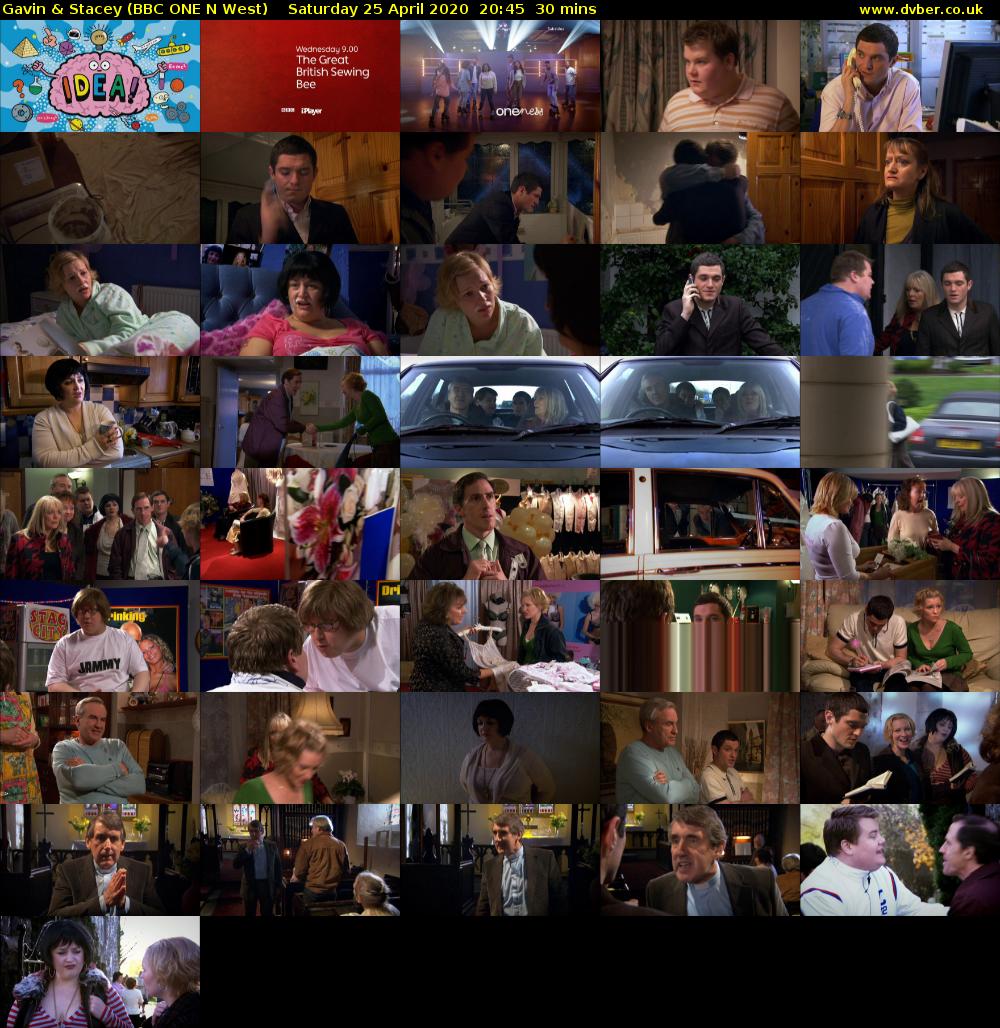 Gavin & Stacey (BBC ONE N West) Saturday 25 April 2020 20:45 - 21:15