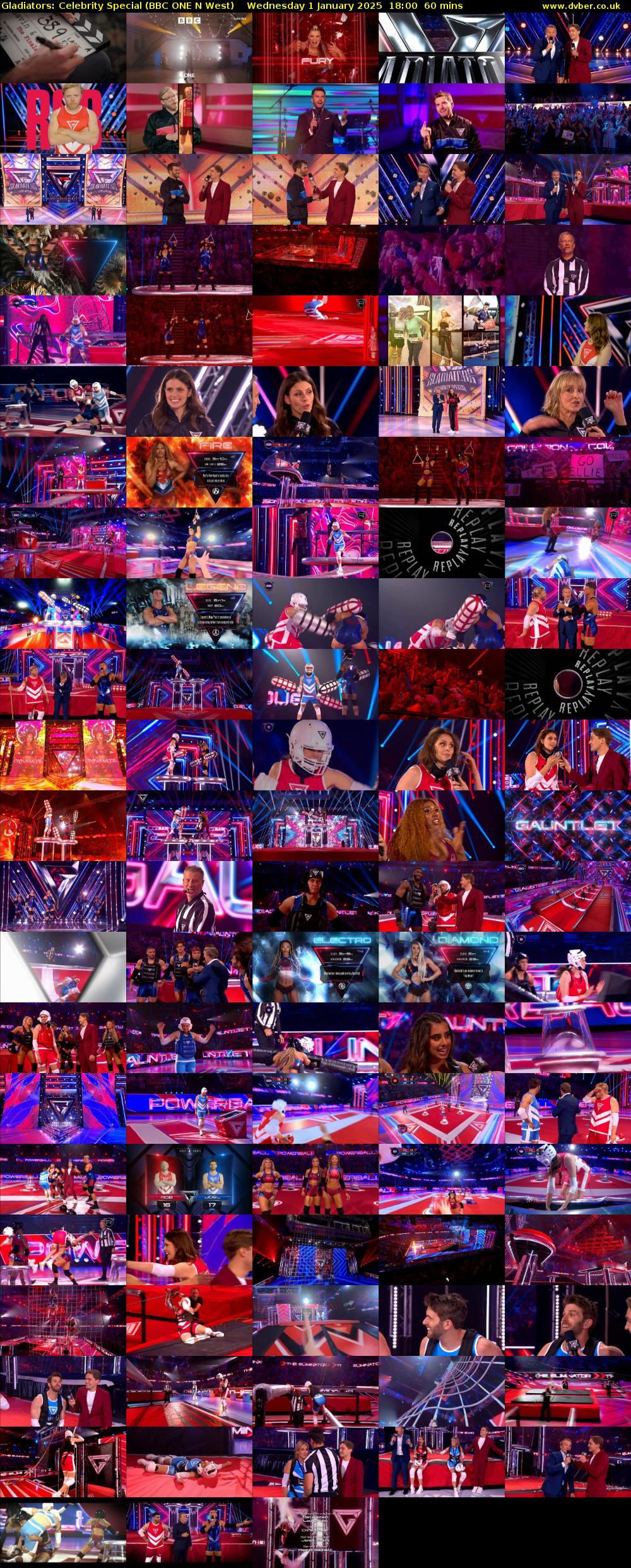 Gladiators: Celebrity Special (BBC ONE N West) Wednesday 1 January 2025 18:00 - 19:00