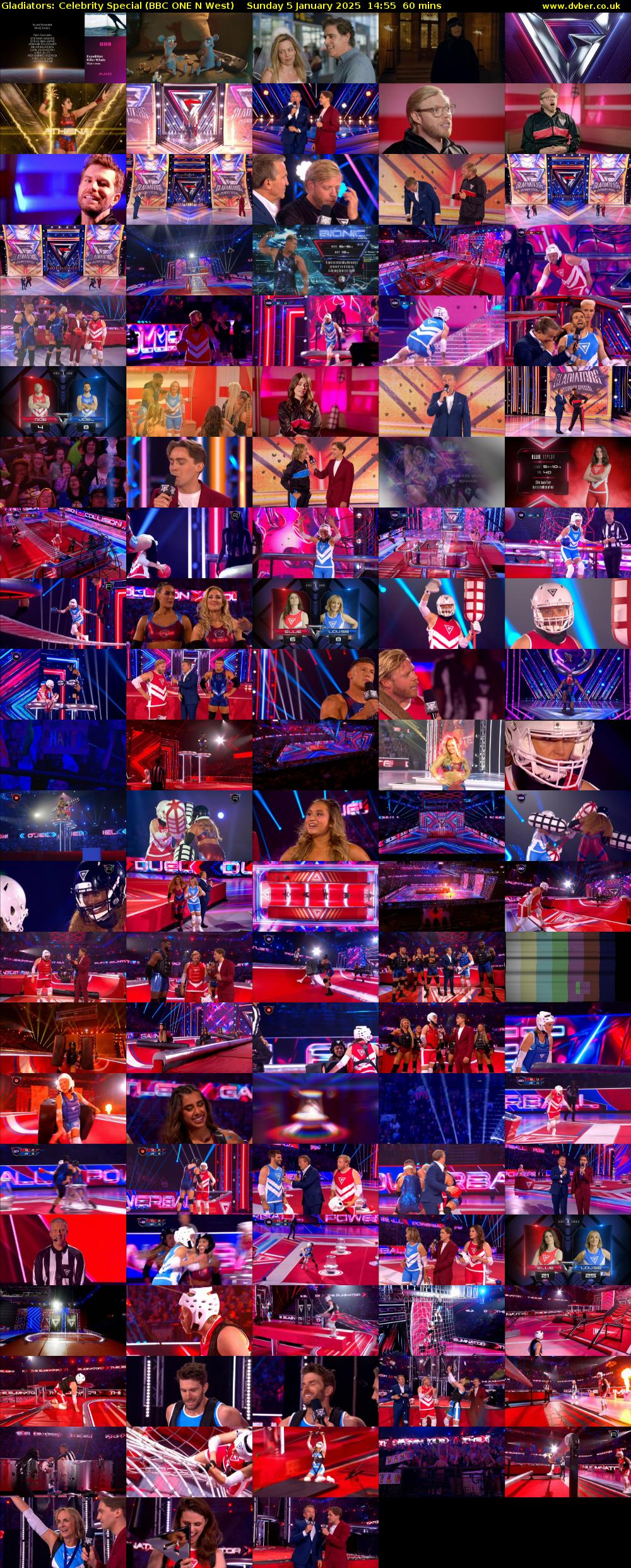 Gladiators: Celebrity Special (BBC ONE N West) Sunday 5 January 2025 14:55 - 15:55
