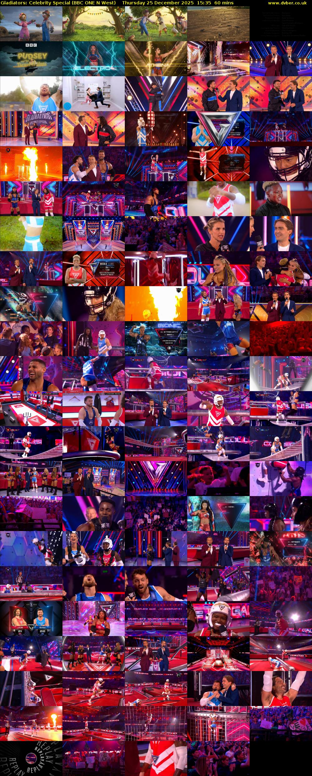 Gladiators: Celebrity Special (BBC ONE N West) Thursday 25 December 2025 15:35 - 16:35