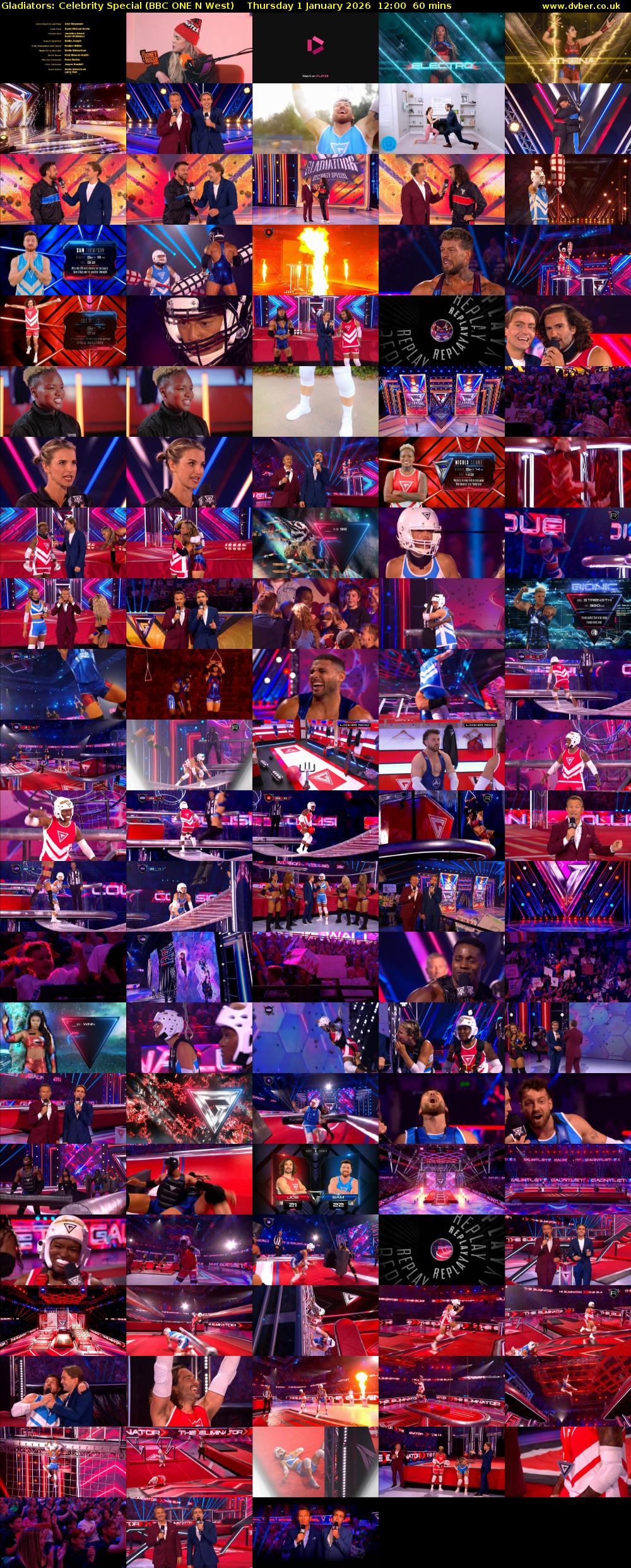 Gladiators: Celebrity Special (BBC ONE N West) Thursday 1 January 2026 12:00 - 13:00