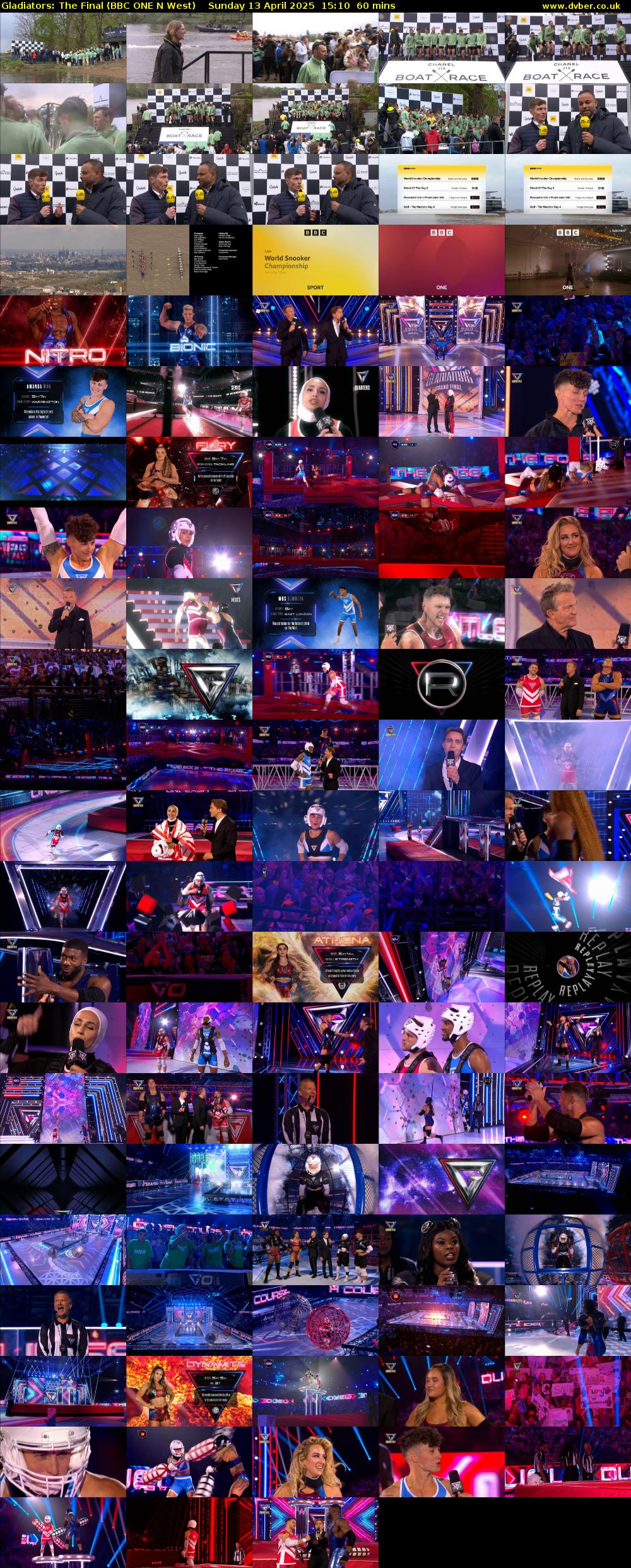 Gladiators: The Final (BBC ONE N West) Sunday 13 April 2025 15:10 - 16:10