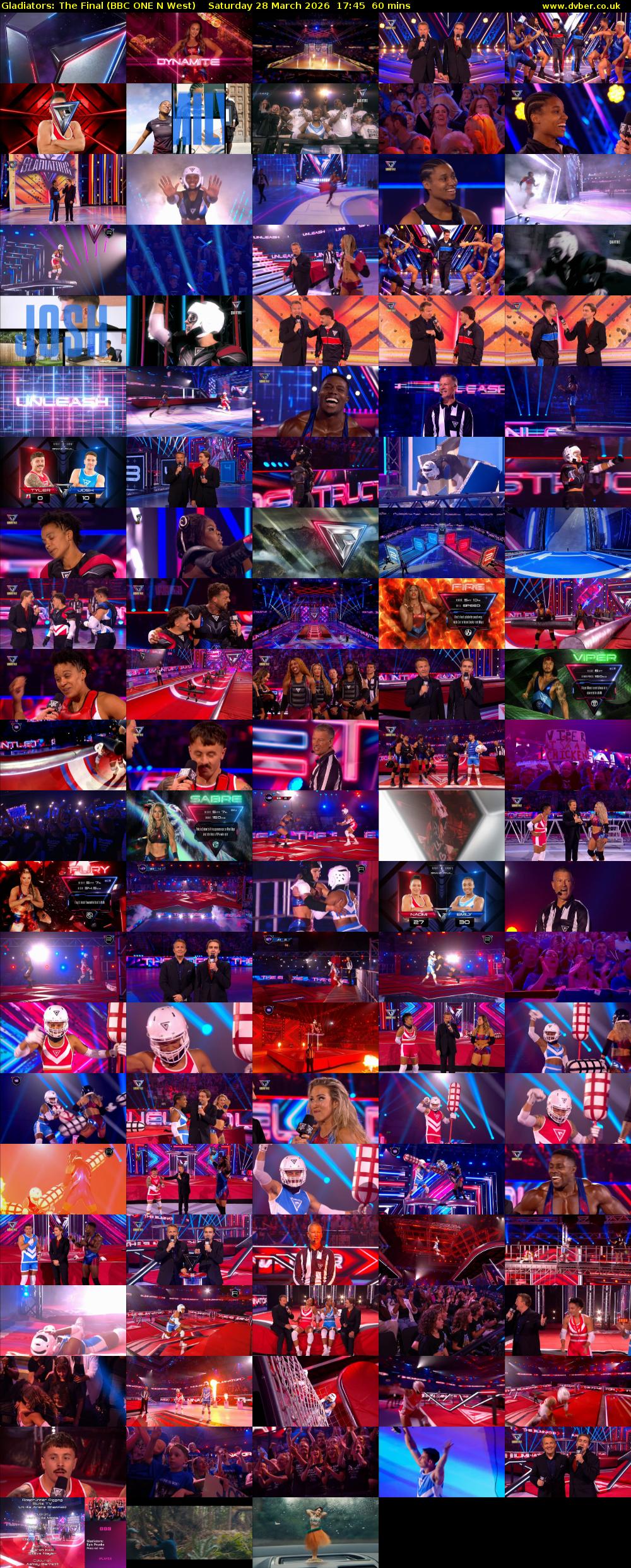 Gladiators: The Final (BBC ONE N West) Saturday 28 March 2026 17:45 - 18:45
