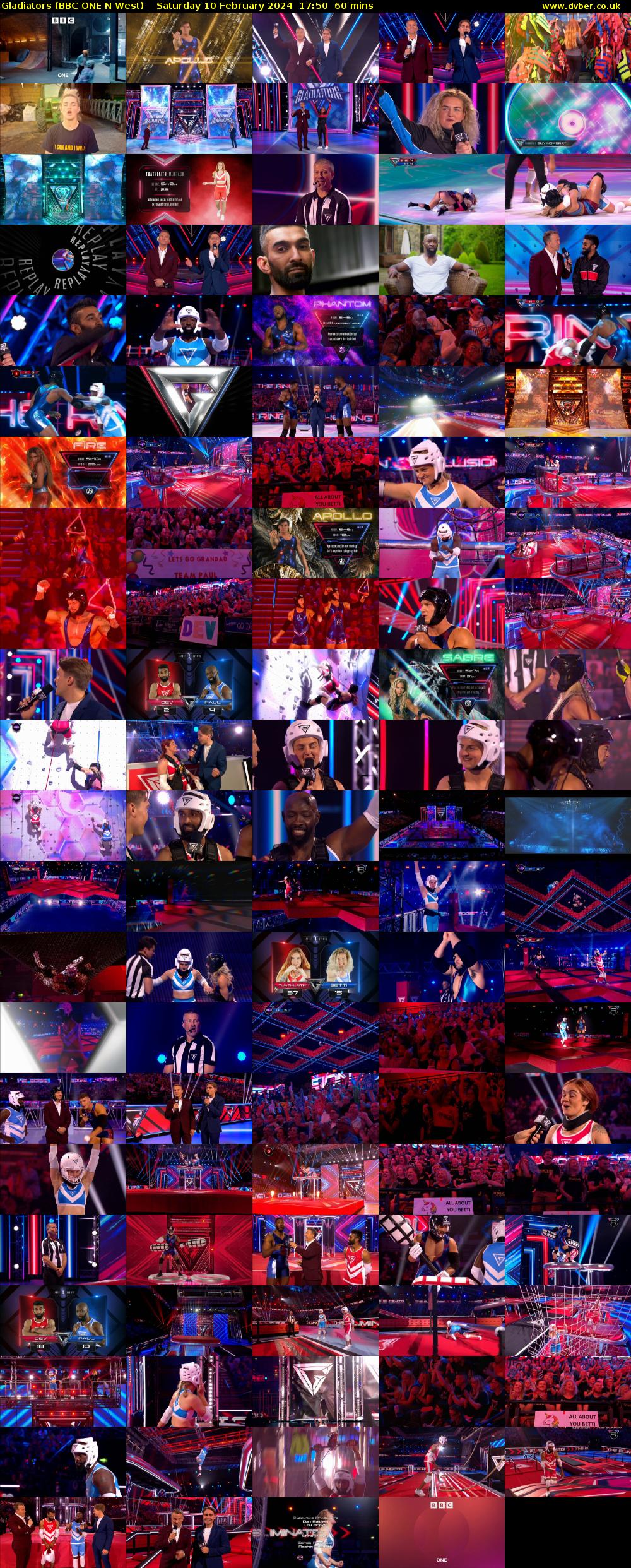 Gladiators (BBC ONE N West) Saturday 10 February 2024 17:50 - 18:50