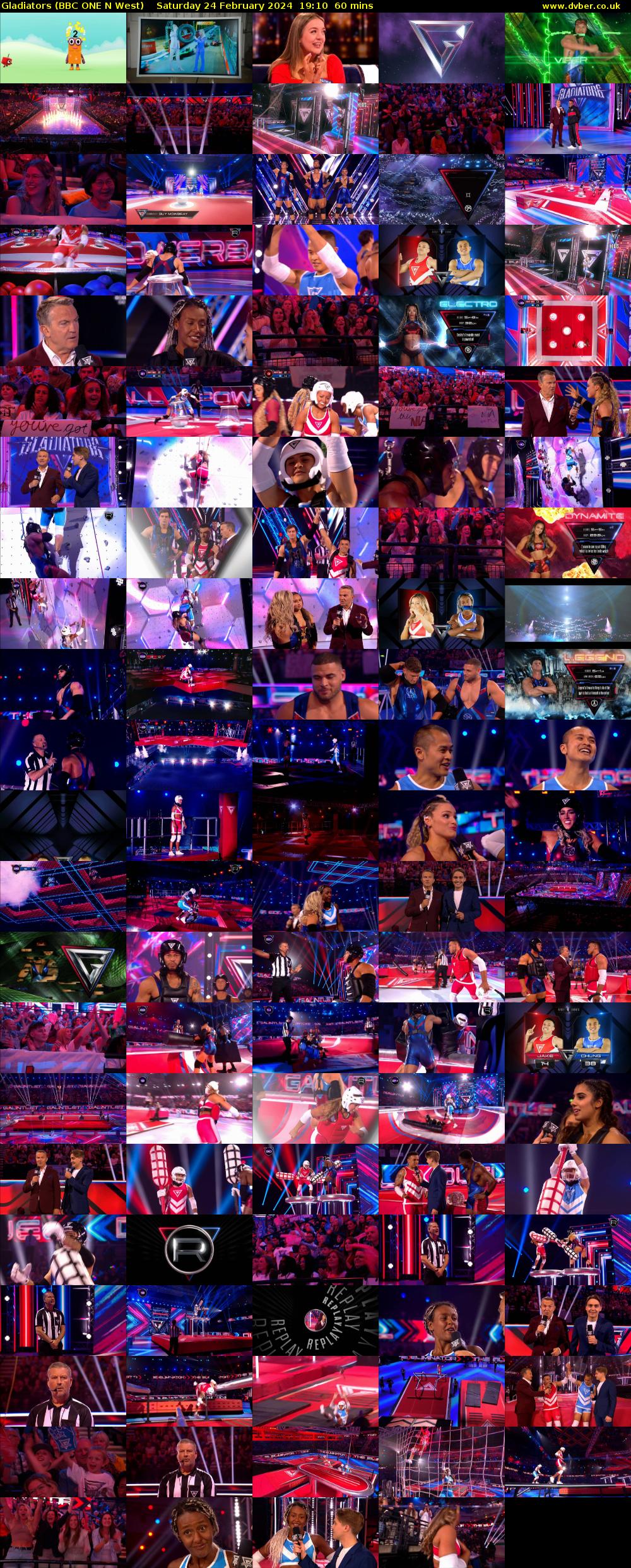 Gladiators (BBC ONE N West) Saturday 24 February 2024 19:10 - 20:10