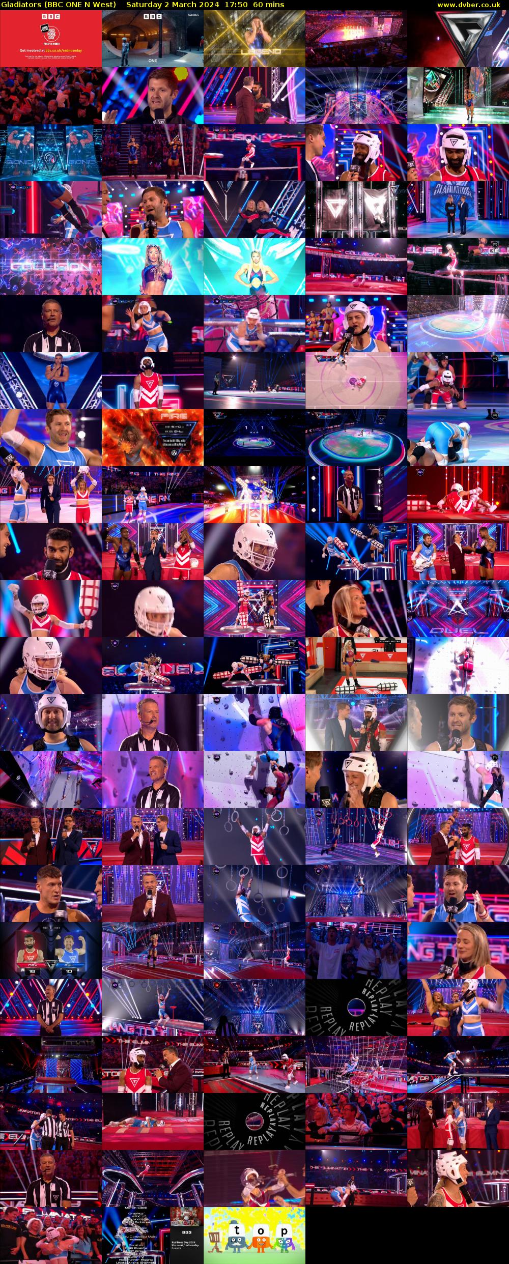 Gladiators (BBC ONE N West) Saturday 2 March 2024 17:50 - 18:50