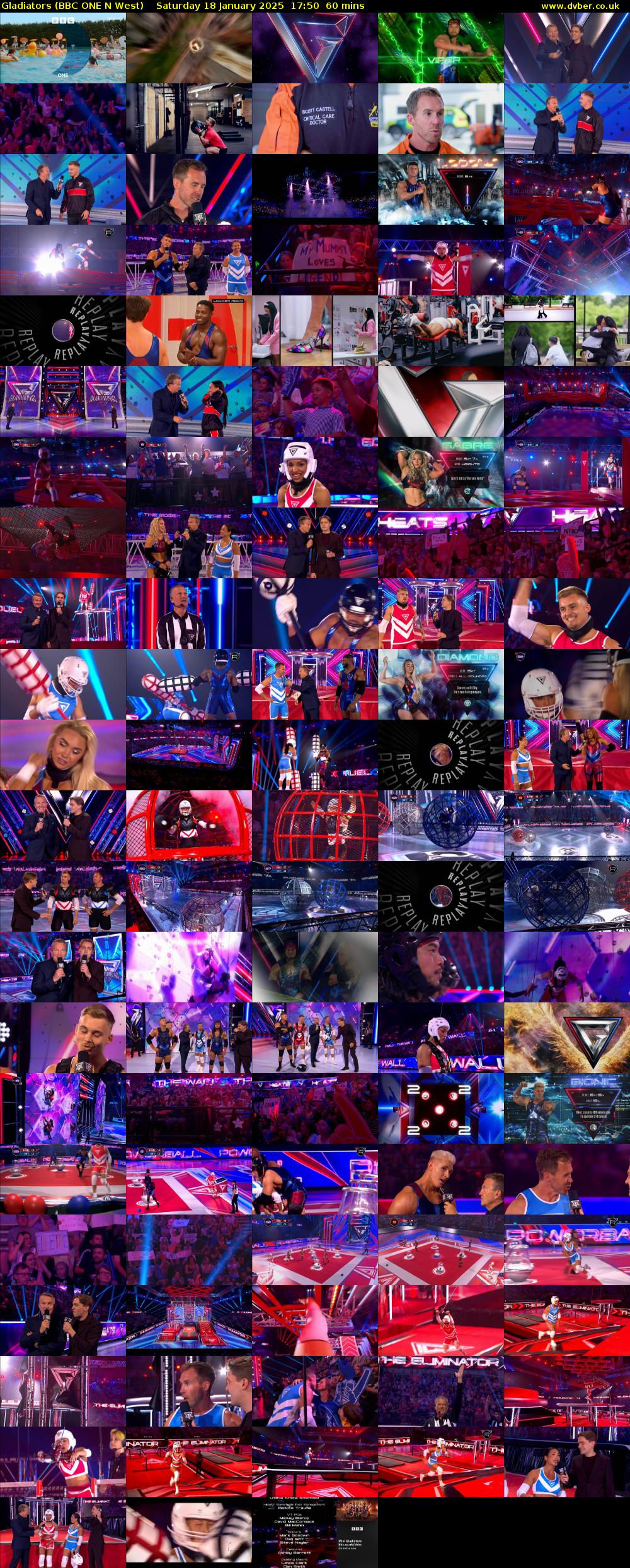 Gladiators (BBC ONE N West) Saturday 18 January 2025 17:50 - 18:50
