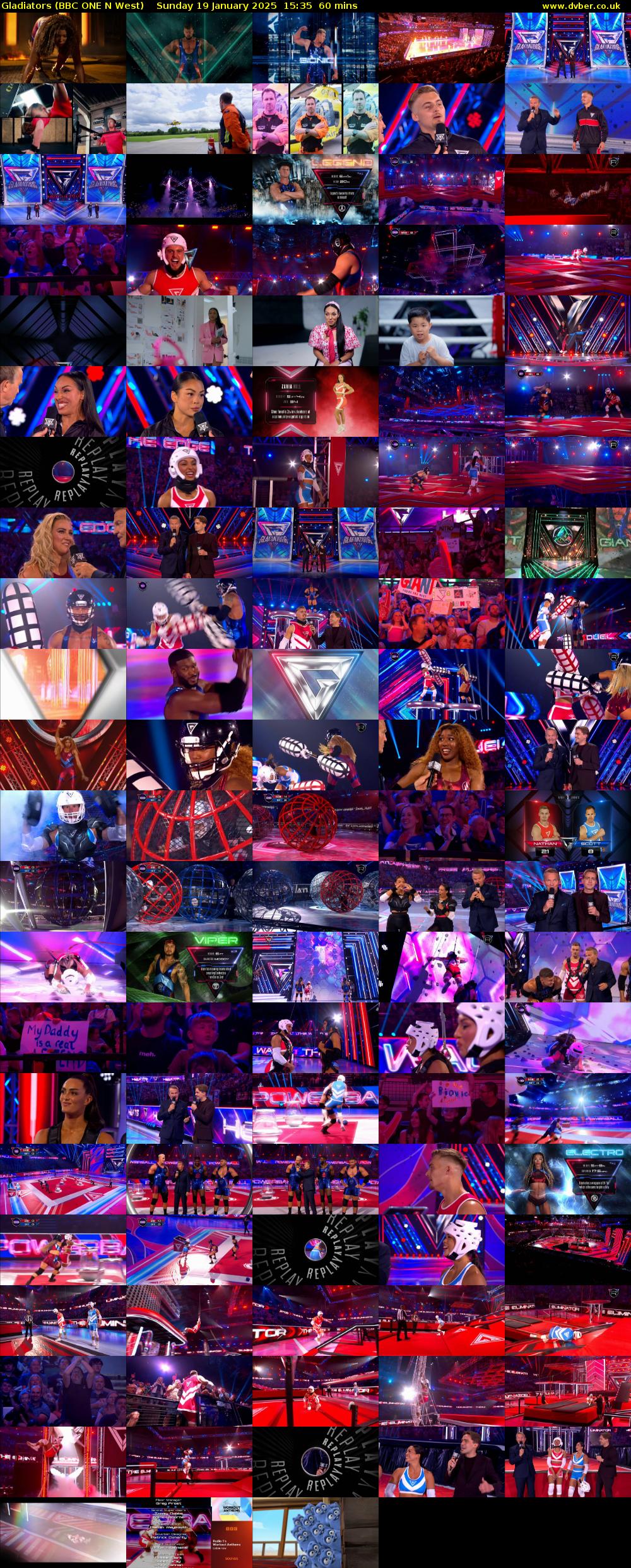 Gladiators (BBC ONE N West) Sunday 19 January 2025 15:35 - 16:35