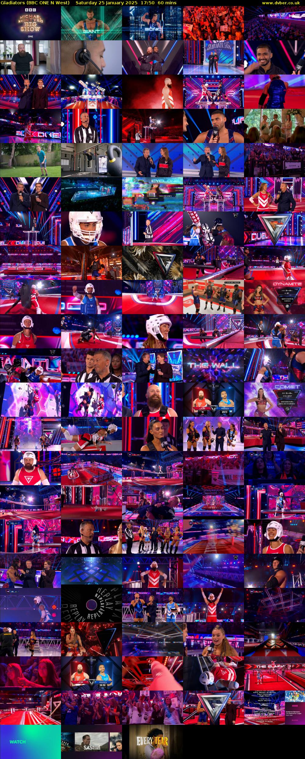 Gladiators (BBC ONE N West) Saturday 25 January 2025 17:50 - 18:50